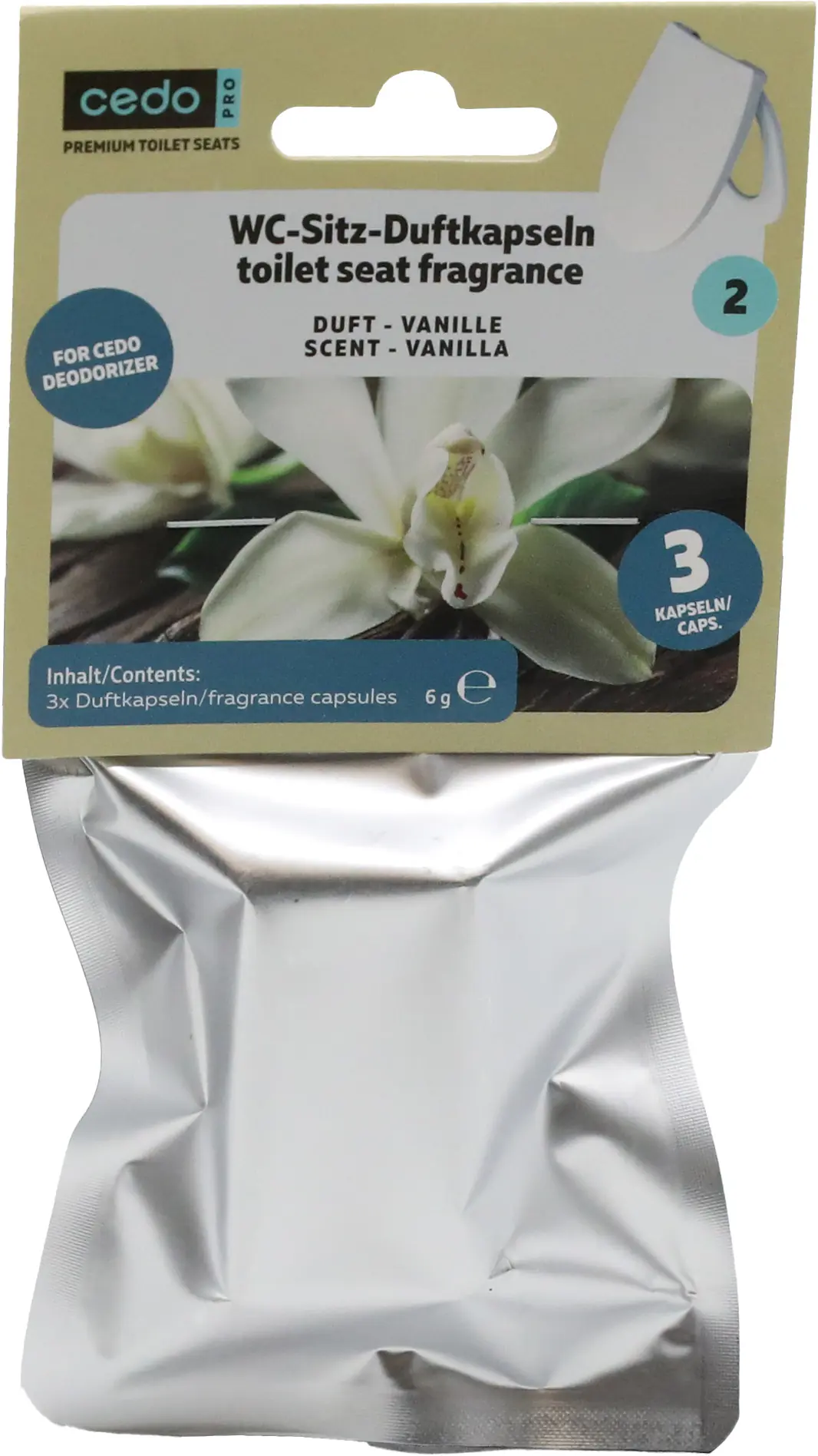 Cedo WC-Sitz Duftkapsel Vanille für Deodorizer 3 Stück