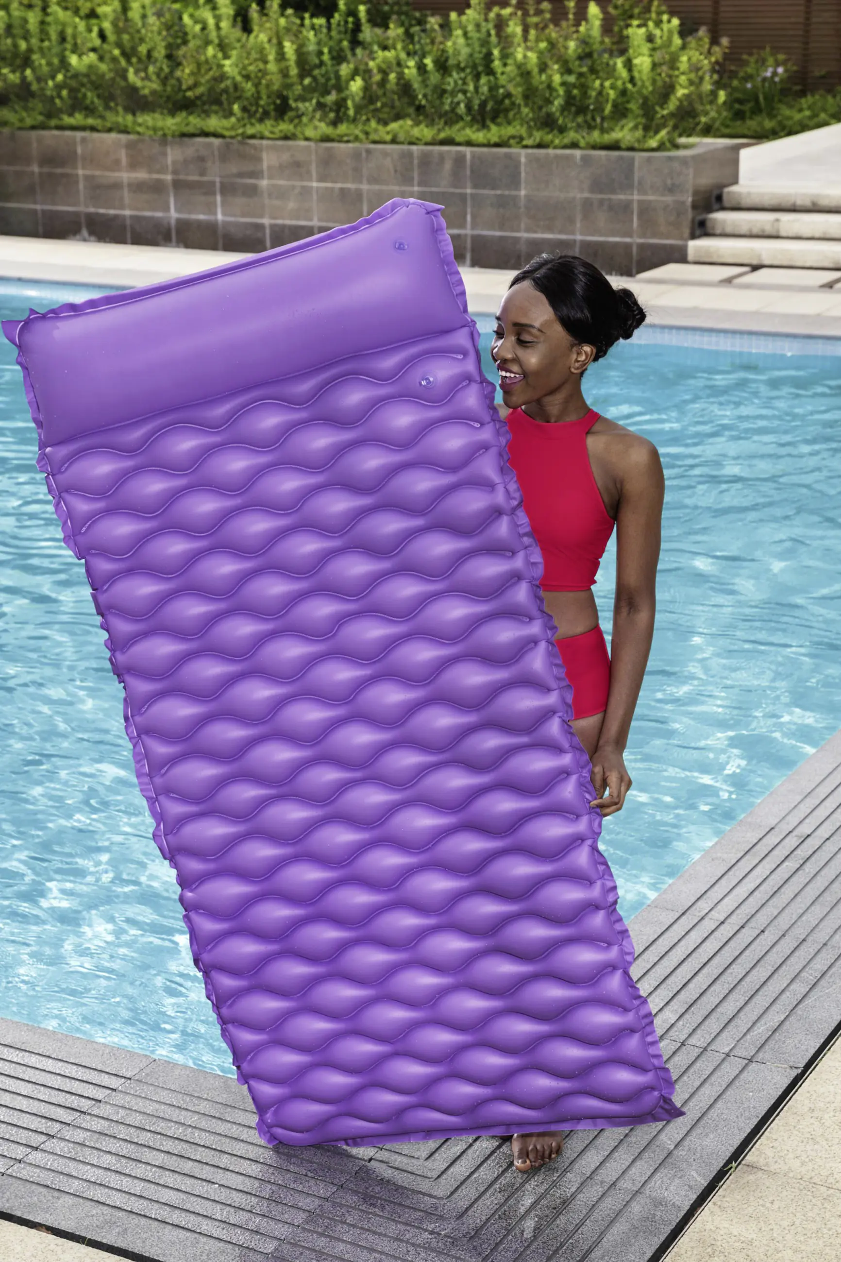 Bestway Luftmatratze Float 'n Roll 213 x 86 cm mit Kopfstütze
