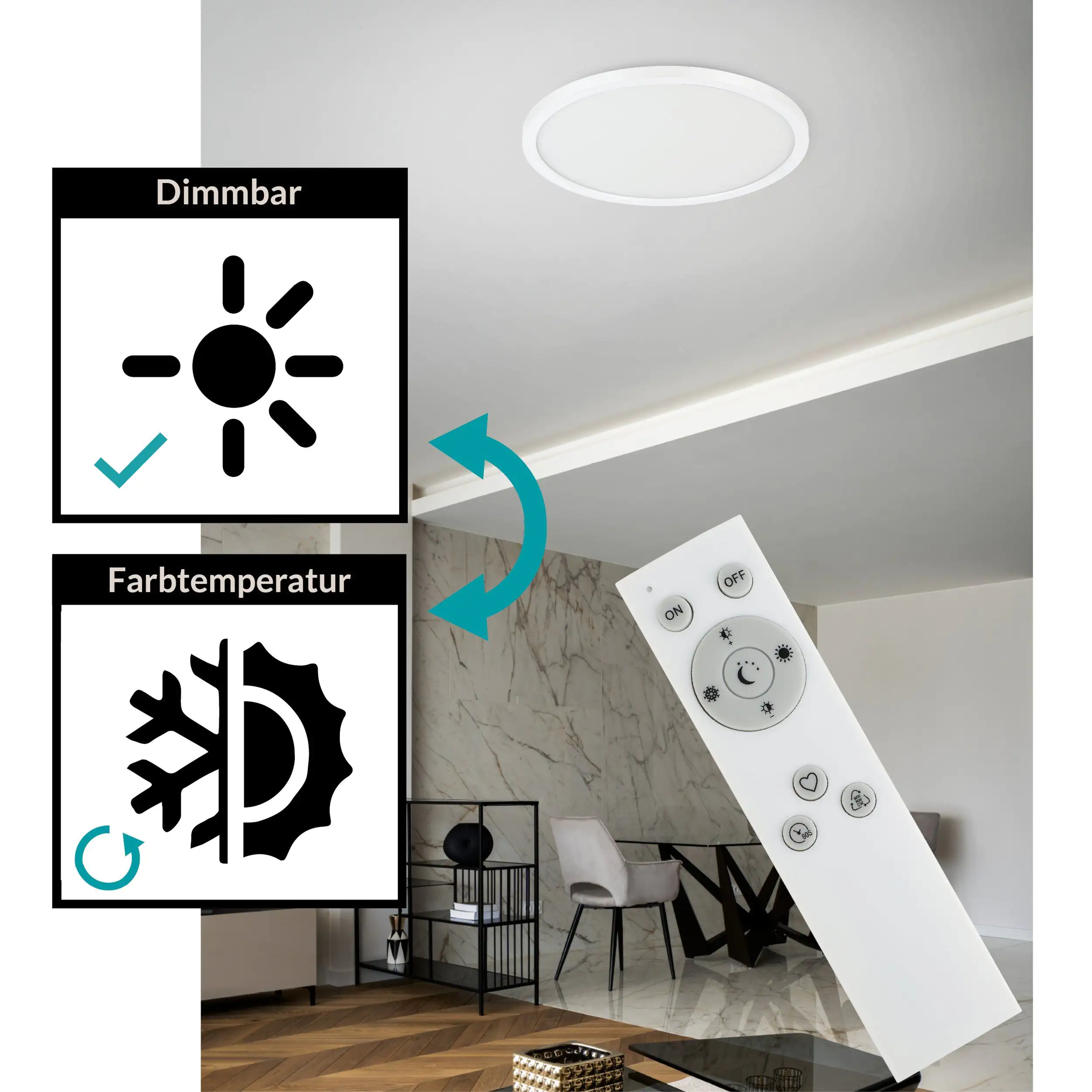 Eglo LED Deckenleuchte Campaspero weiß Ø 29,5 cm