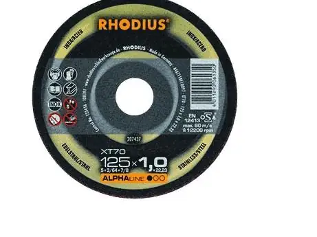 Rhodius Trennscheibe extradünn XT70 Ø 125 mm Bohrung 22,23 mm 10 Stück