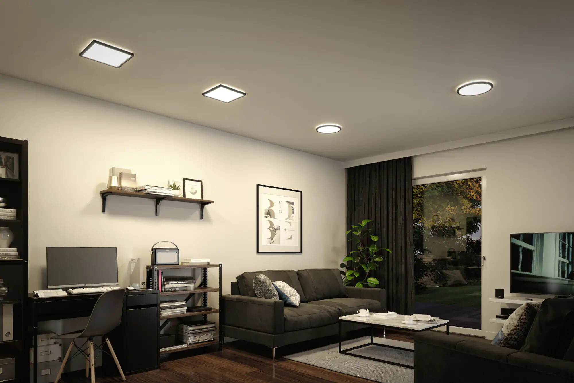 Paulmann LED Panel Atria Shine schwarz 19 x 19 cm neutralweiß