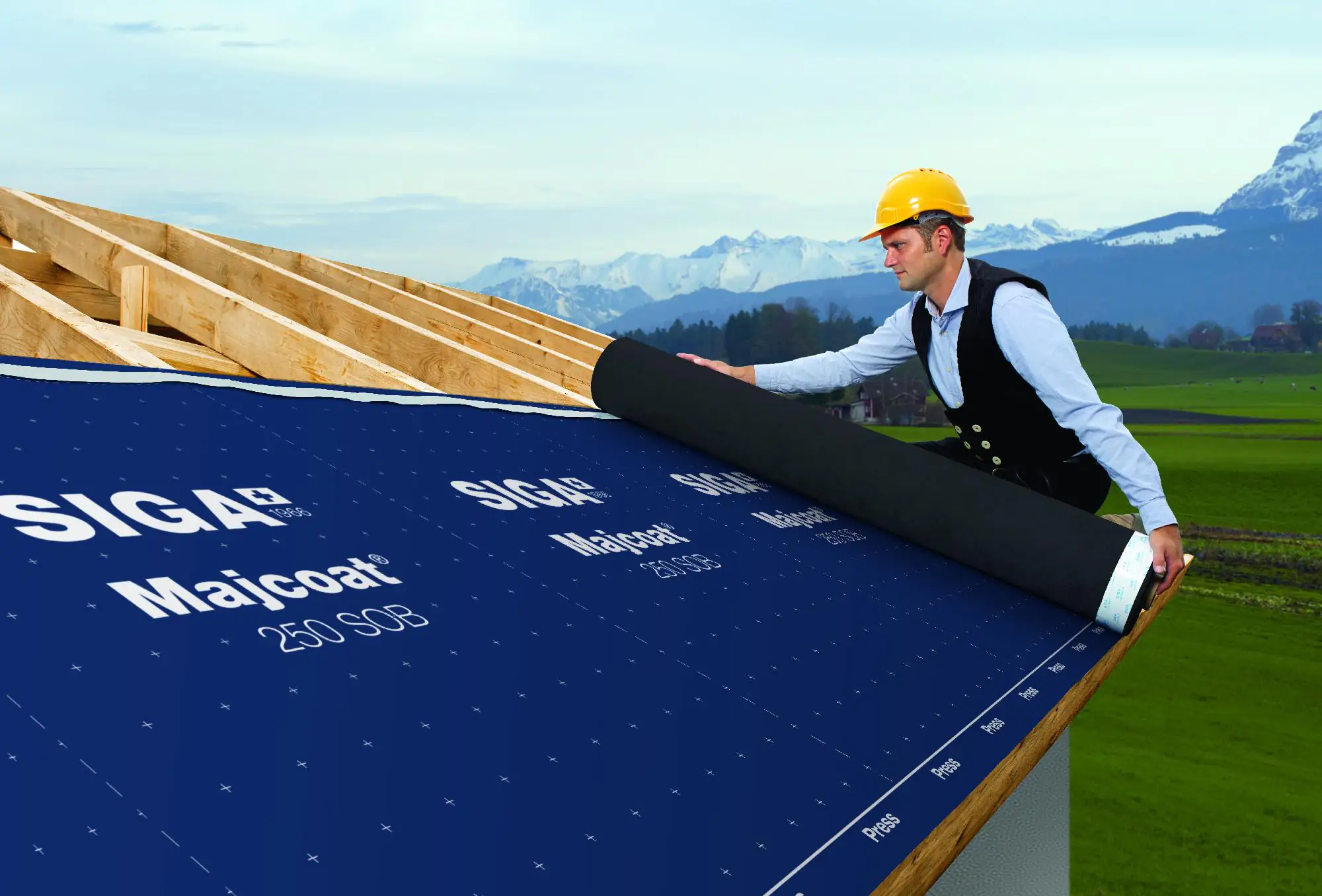 Siga Unterdeckbahn Majcoat 250 SOB 50 x 1,5 m = 75 m² schwarz