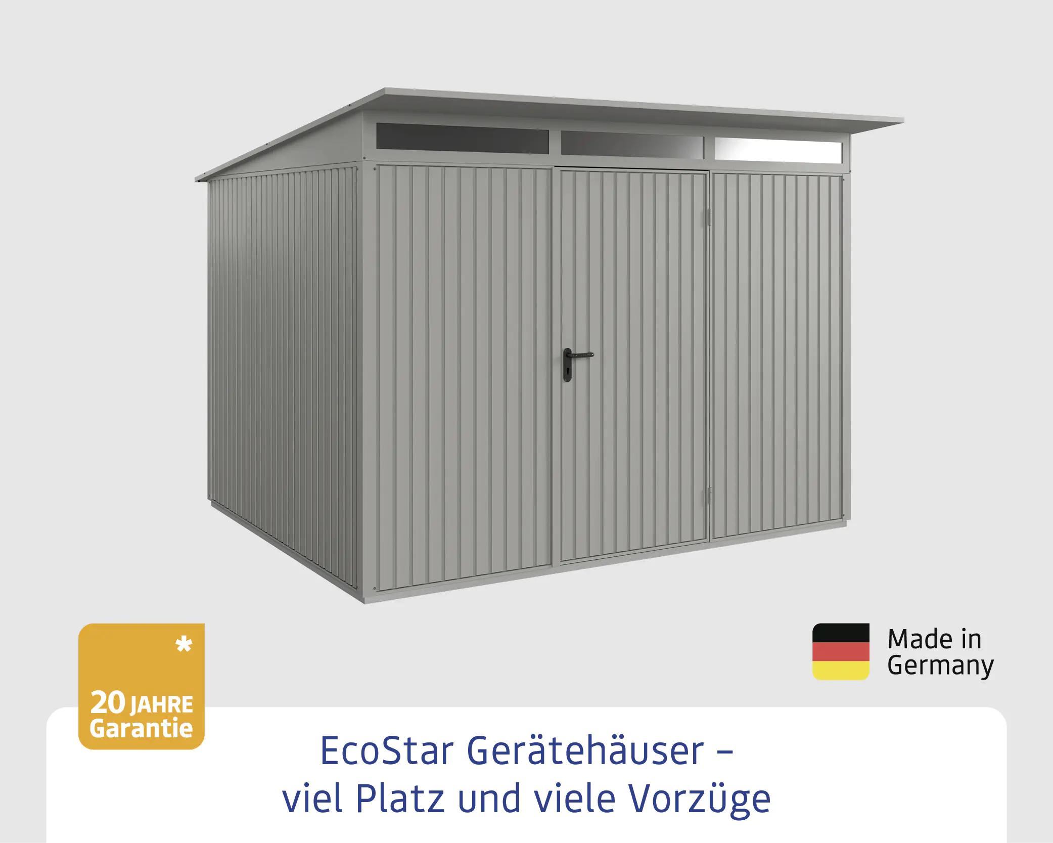 EcoStar Gerätehaus Trend-P Typ 3 graualuminium 312,7 x 283,4 x 232,3 cm