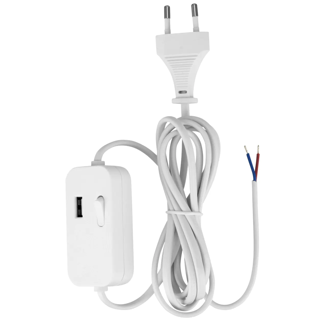 REV Zuleitung Euro 2,5A mit Schalter USB A 2m weiß