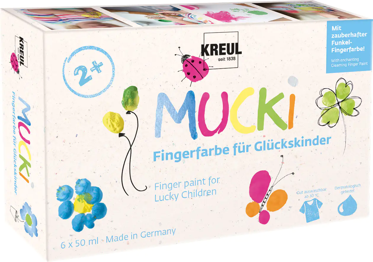 Kreul Mucki Fingerfarbe für Glückskinder 6er Set 50 ml