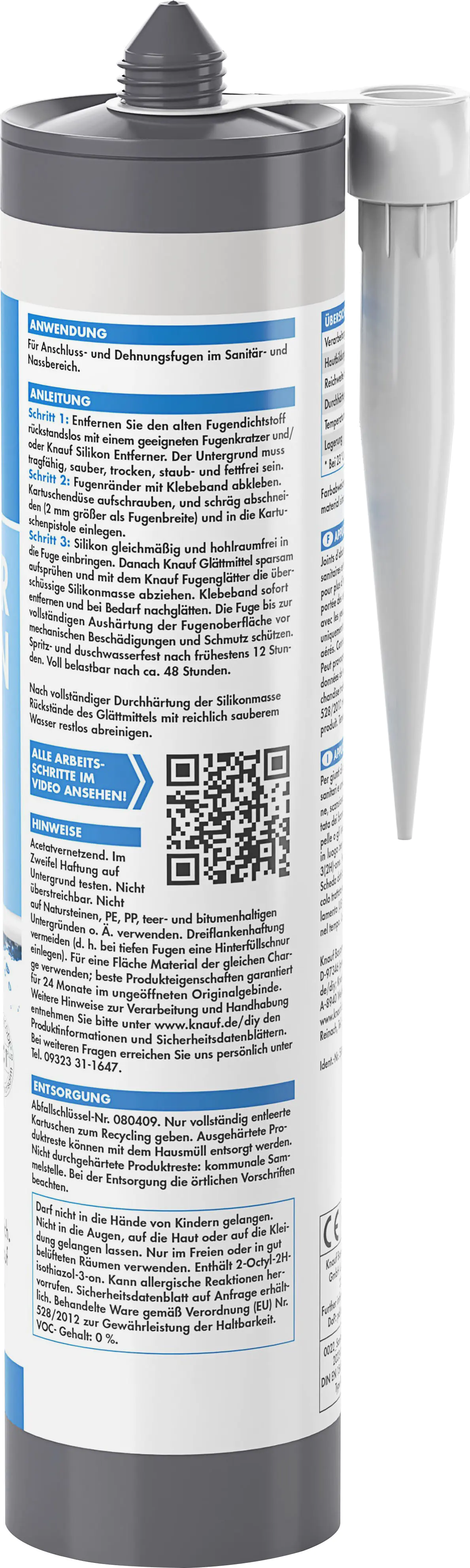 Knauf Sanitär Silikon silbergrau 300 ml
