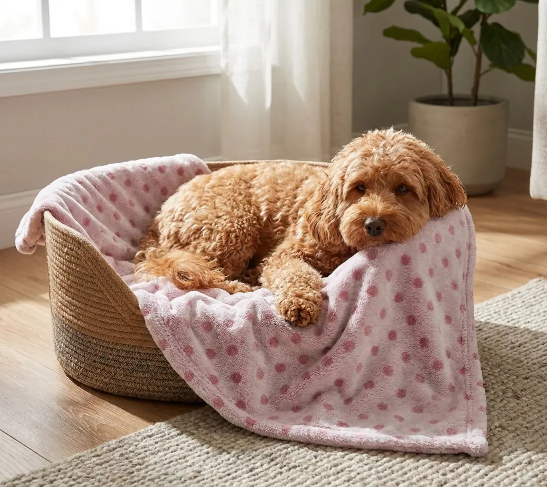 Nobby Hundedecke Fleece Dots 150 x 100 cm rosa
