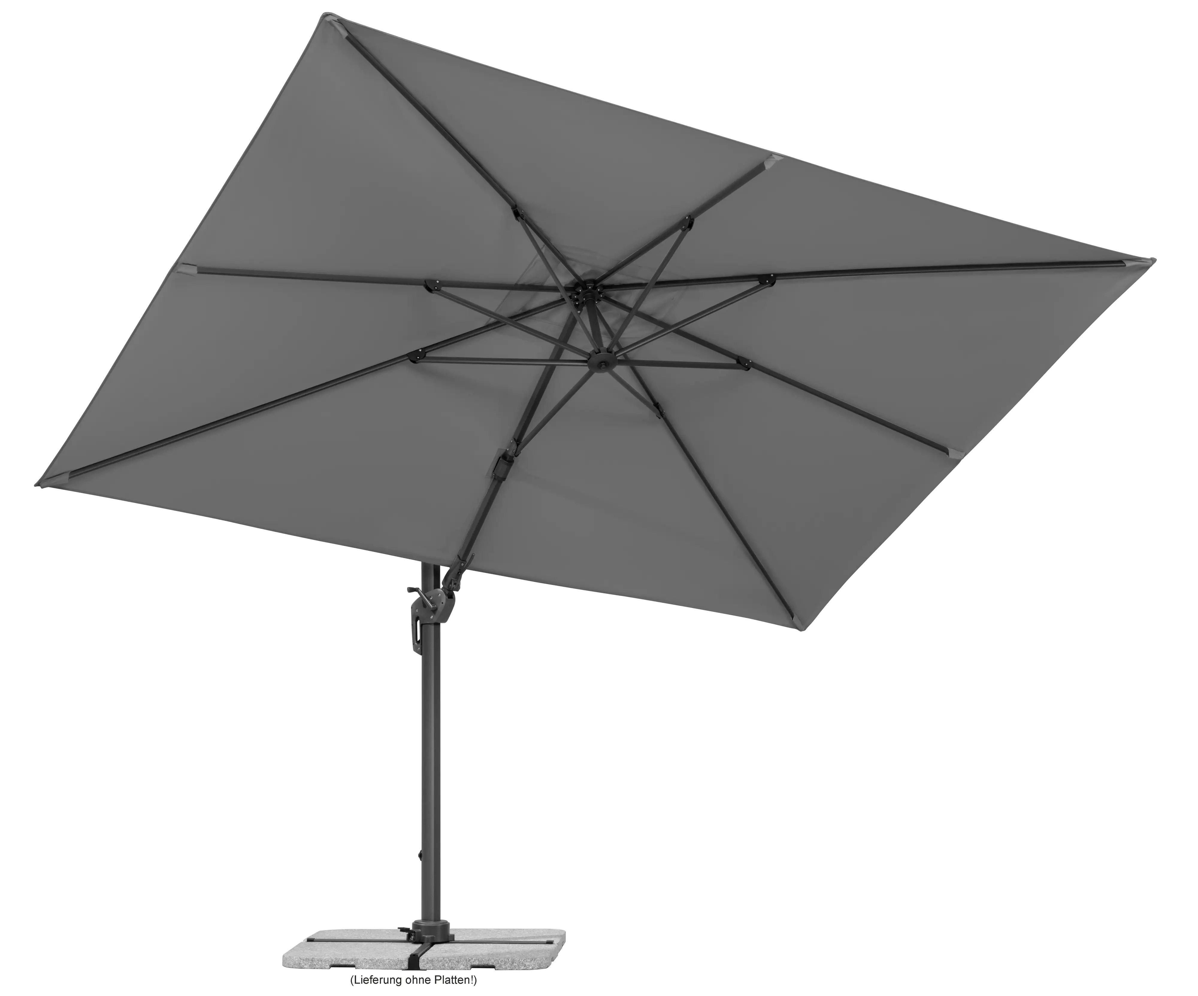 Schneider Ampelschirm Rhodos Twist anthrazit 350 x 260 cm inkl. Sonnenschirmhülle
