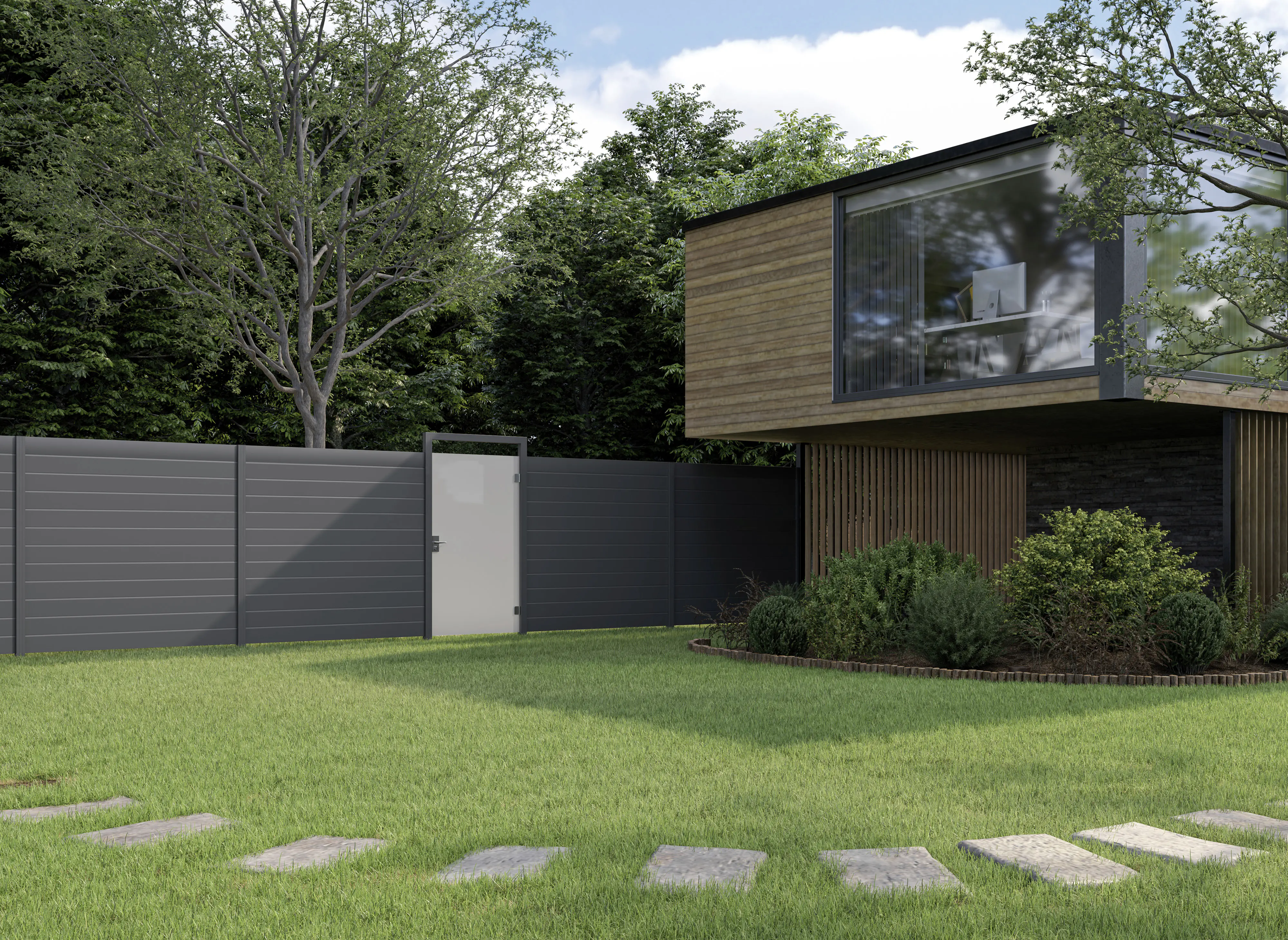 Ambiente Alu-Zaun Paneel 150 B x H: 120 cm x 120 cm, 22 mm stark