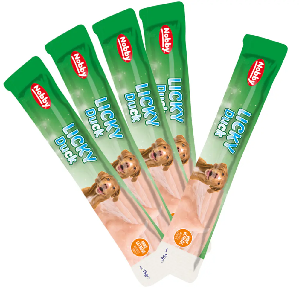 Nobby Hundesnack Adult Schleckcreme getreidefrei StarSnack 5 x 15 g Licky Duck
