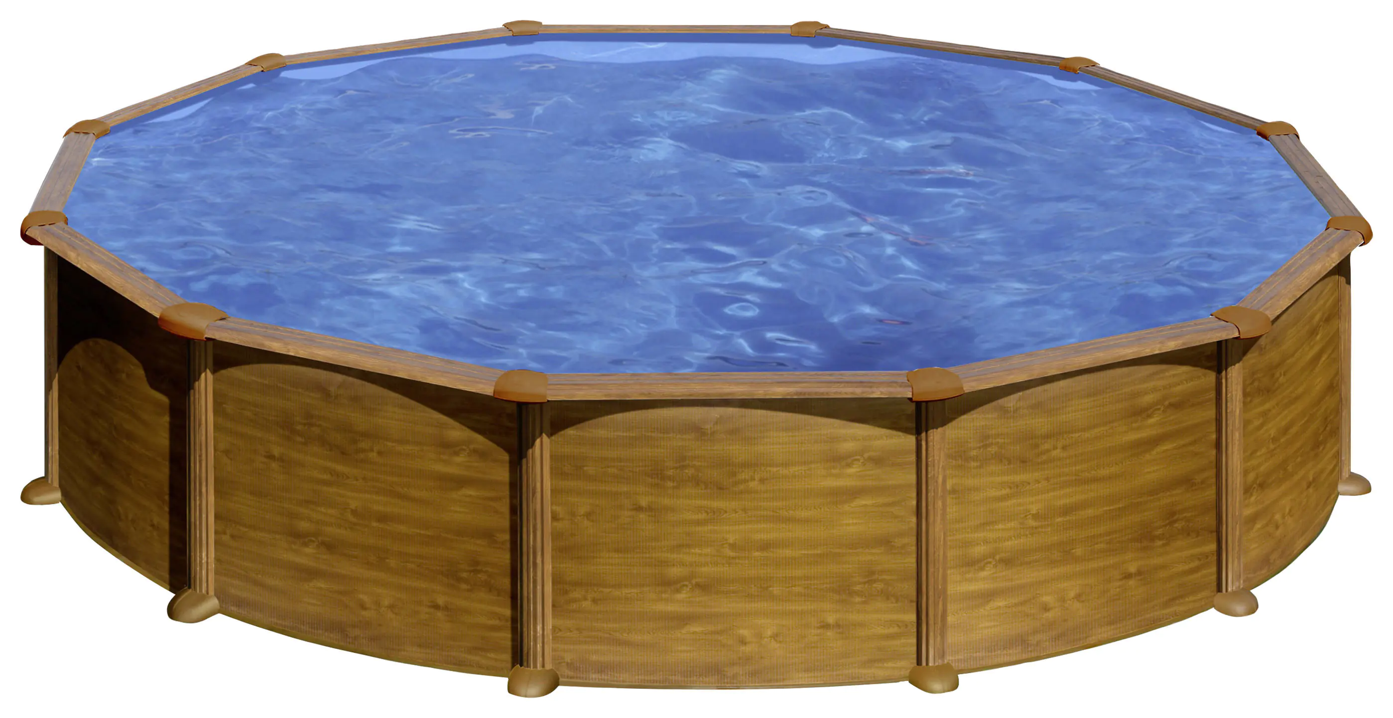 Gre Stahlwandpool Mauritius rund Ø 550 x 132 cm Holzdekor