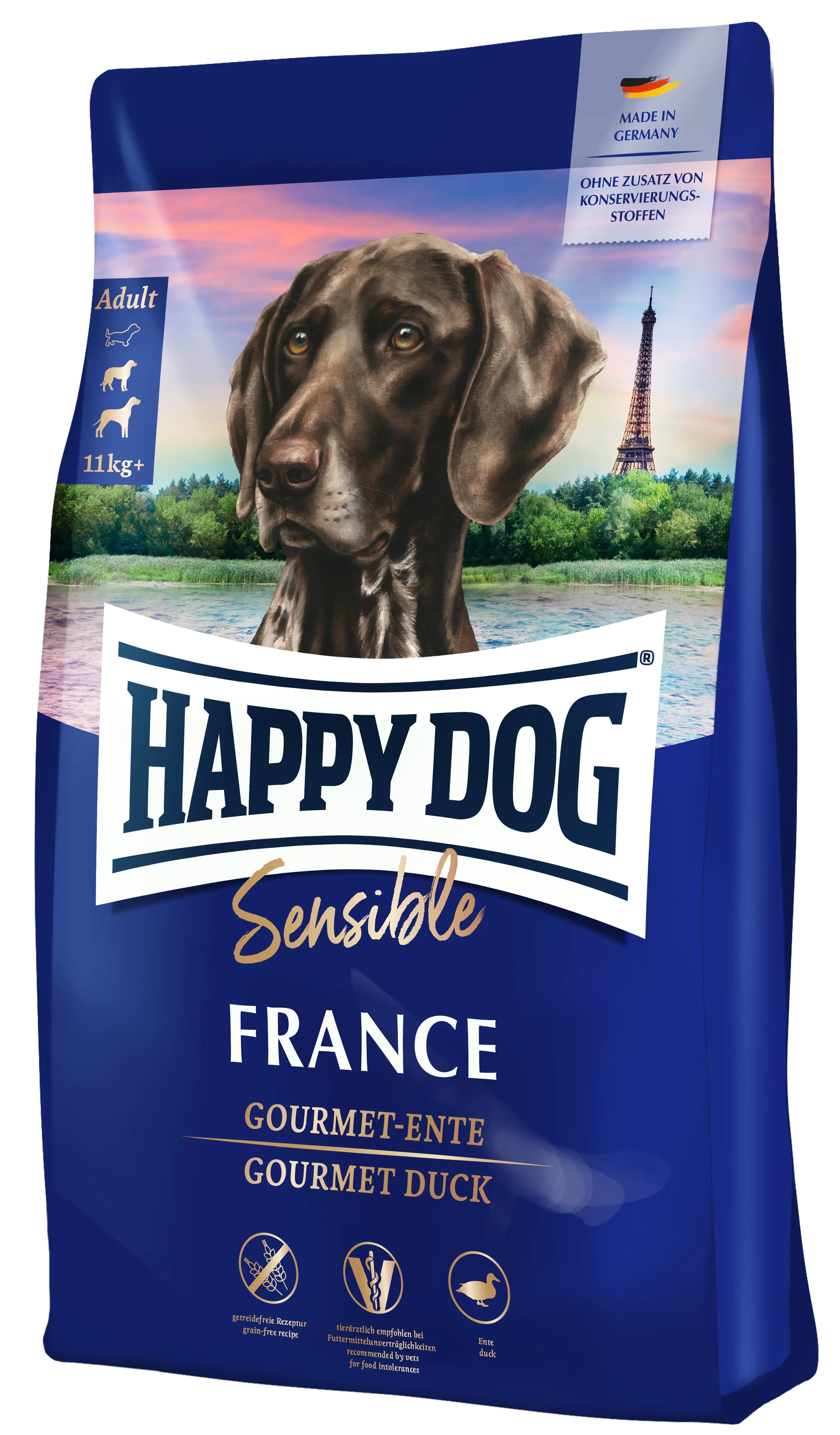 Happy Dog Sensible France Hundetrockenfutter Adult 4 kg Ente & Kartoffel