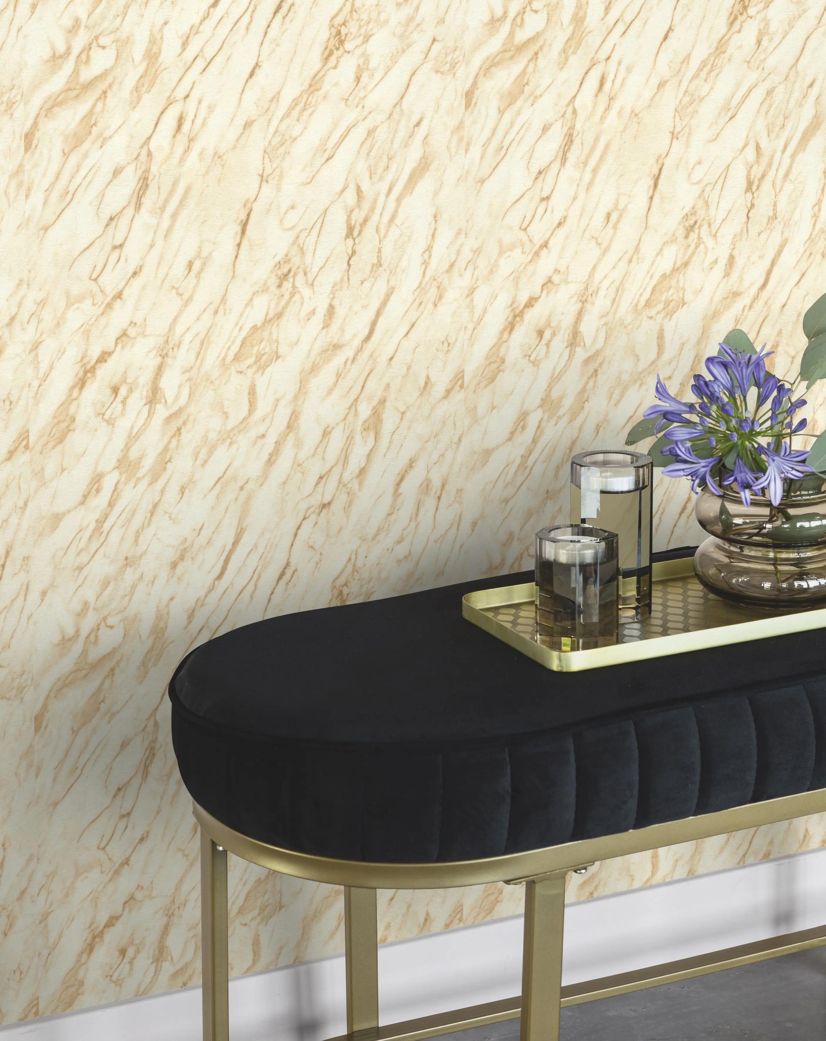 Tesa x Rasch selbstklebende Tapete Carrara Marmor Beton beige 6 x 0,53 m