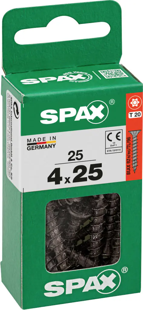 Spax Universalschrauben 4 x 25 mm T20 Vollgewinde - 25 Stk. 
