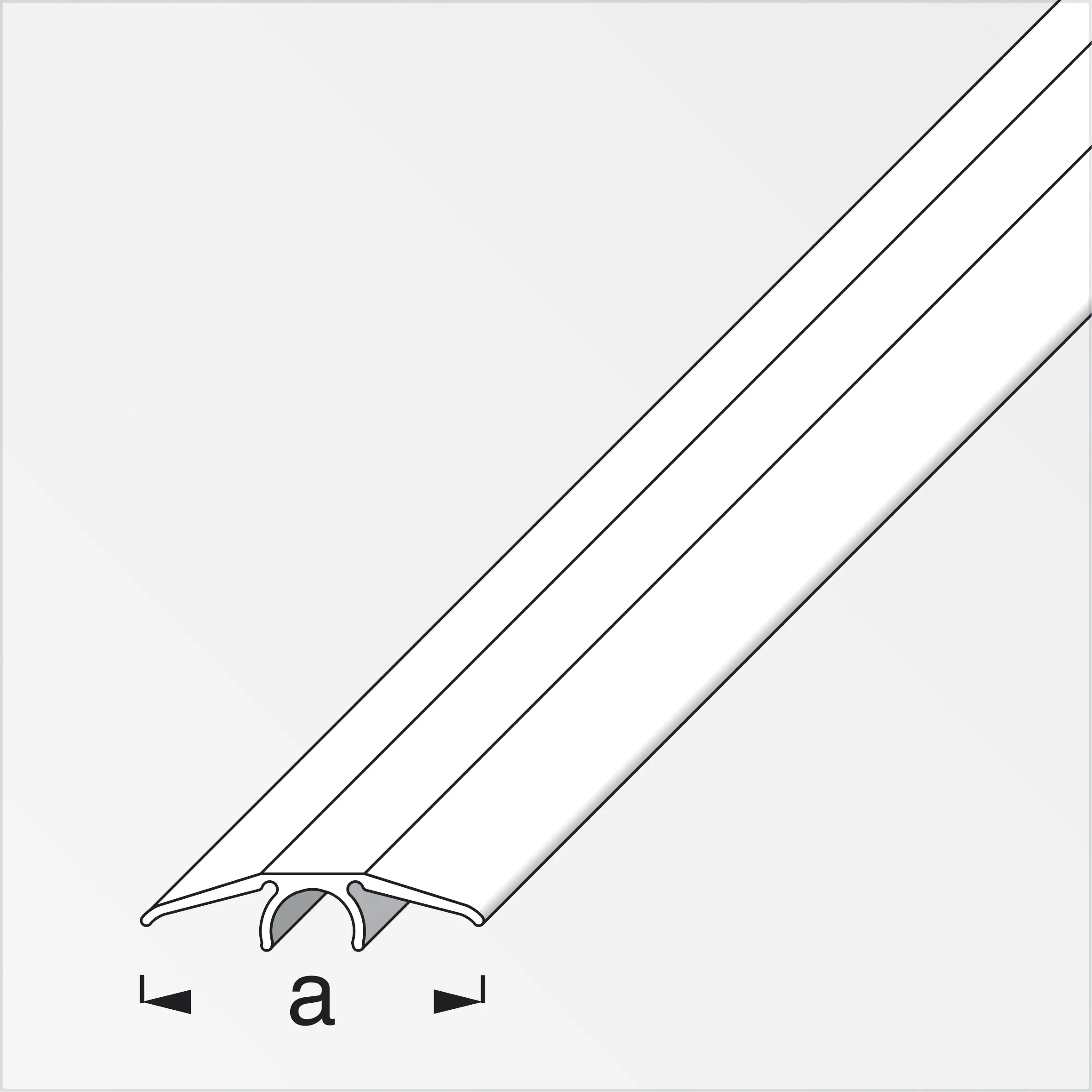 alfer Übergangs-Profil 1 m, 33 mm Alu eloxiert gebürstet Edelstahl Optik