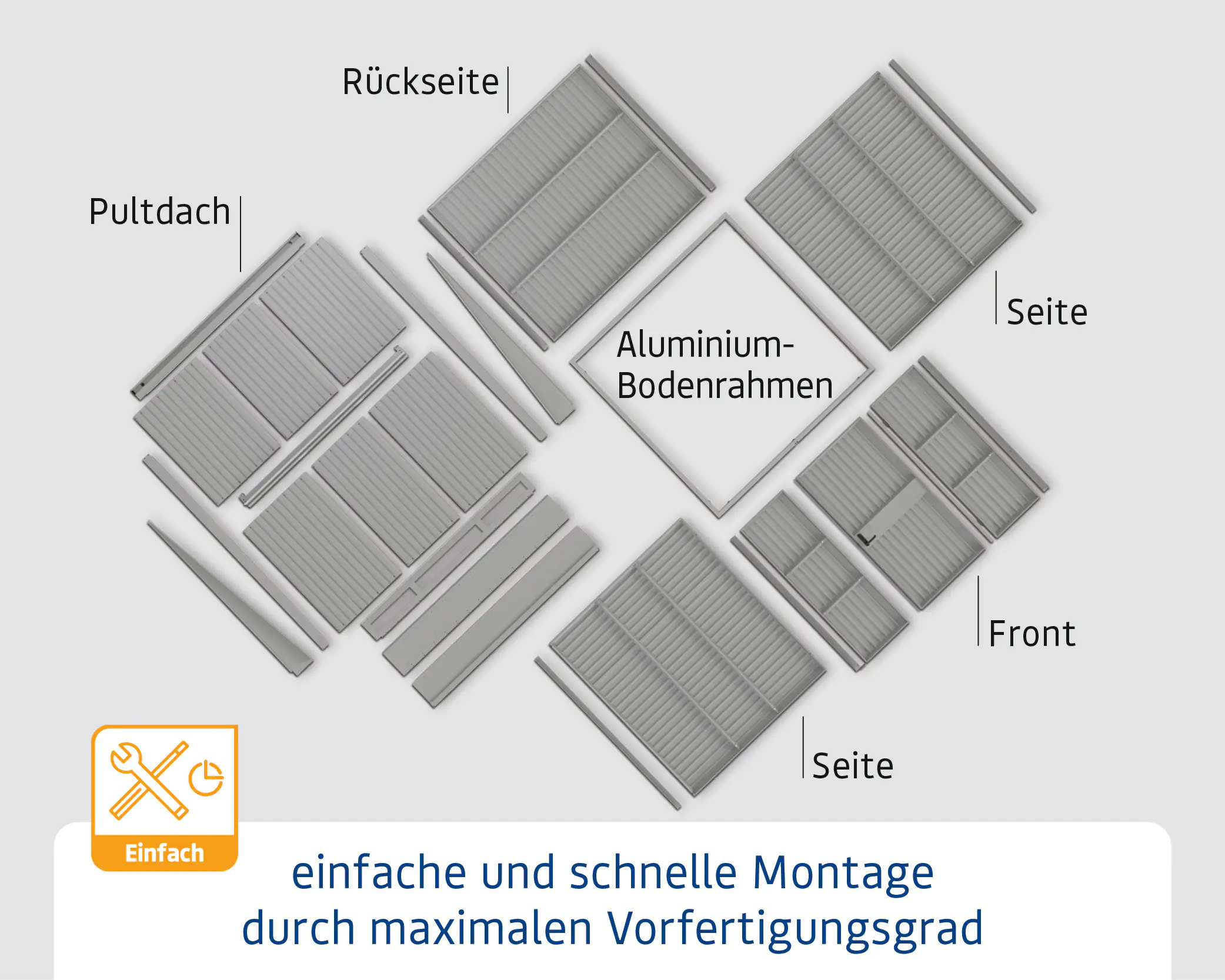 EcoStar Gerätehaus Trend-P Typ 3 anthrazitgrau 312,7 x 283,4 x 232,3 cm
