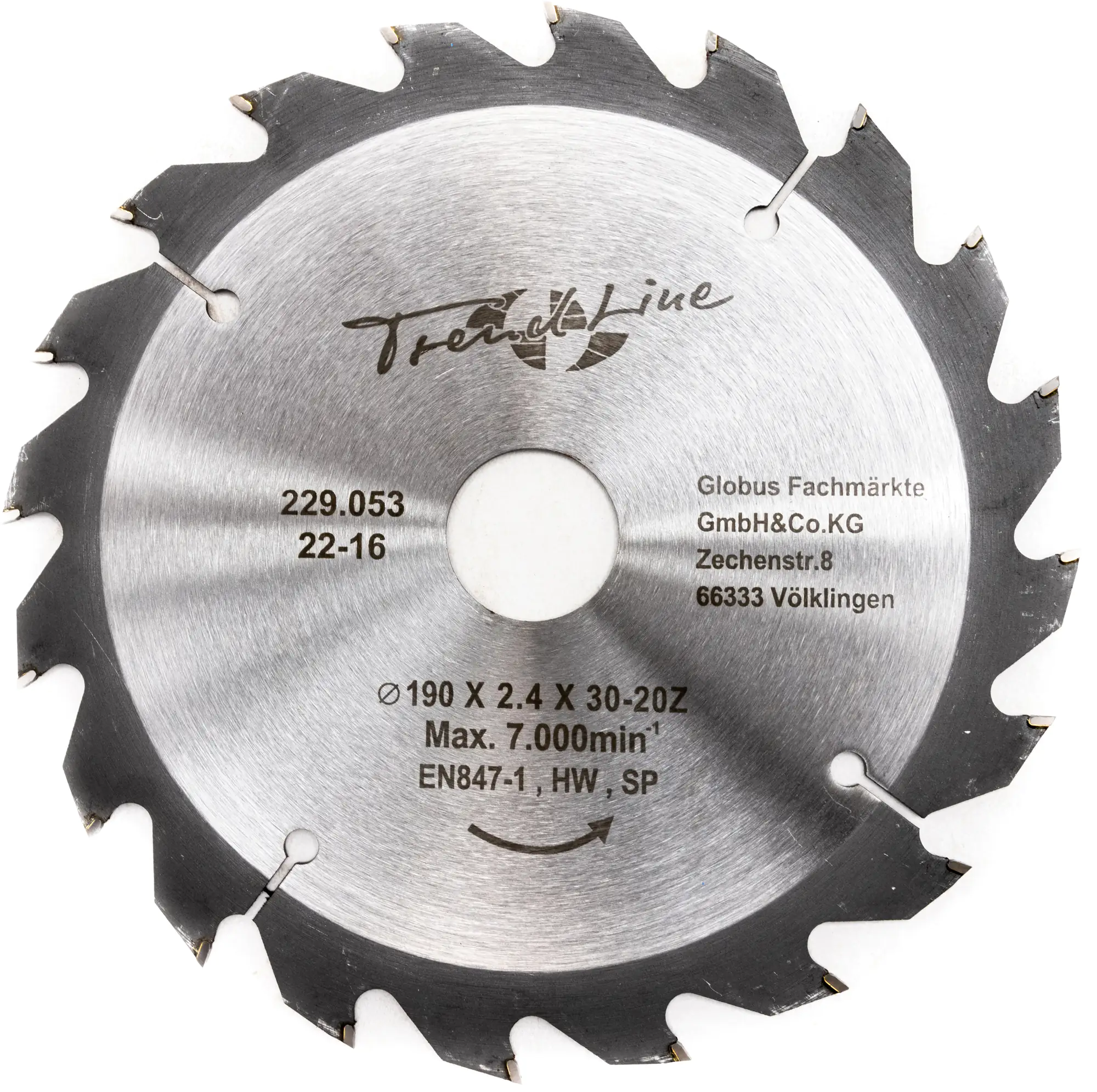 TrendLine HM-Kreissägeblatt Ø 190 mm Bohrung Ø 30 mm