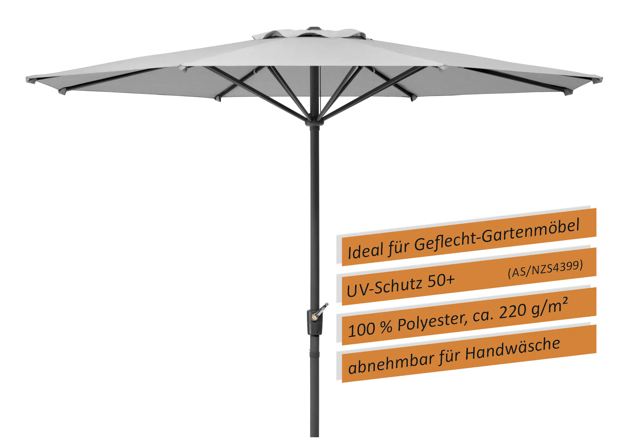 Schneider Sonnenschirm Korsika silbergrau Ø 320 cm
