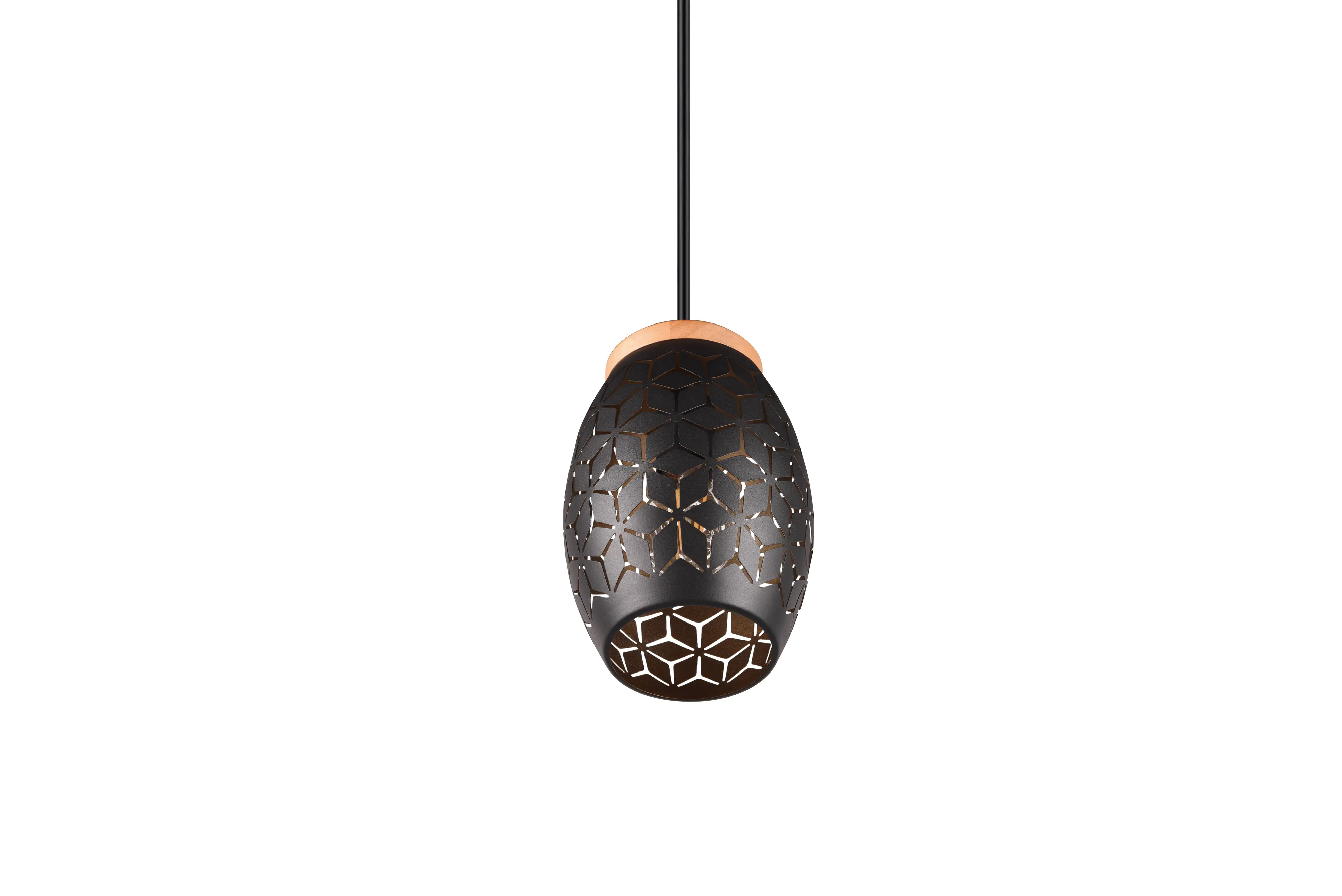 Trio Leuchten Pendelleuchte Bidar E27 schwarz, gold