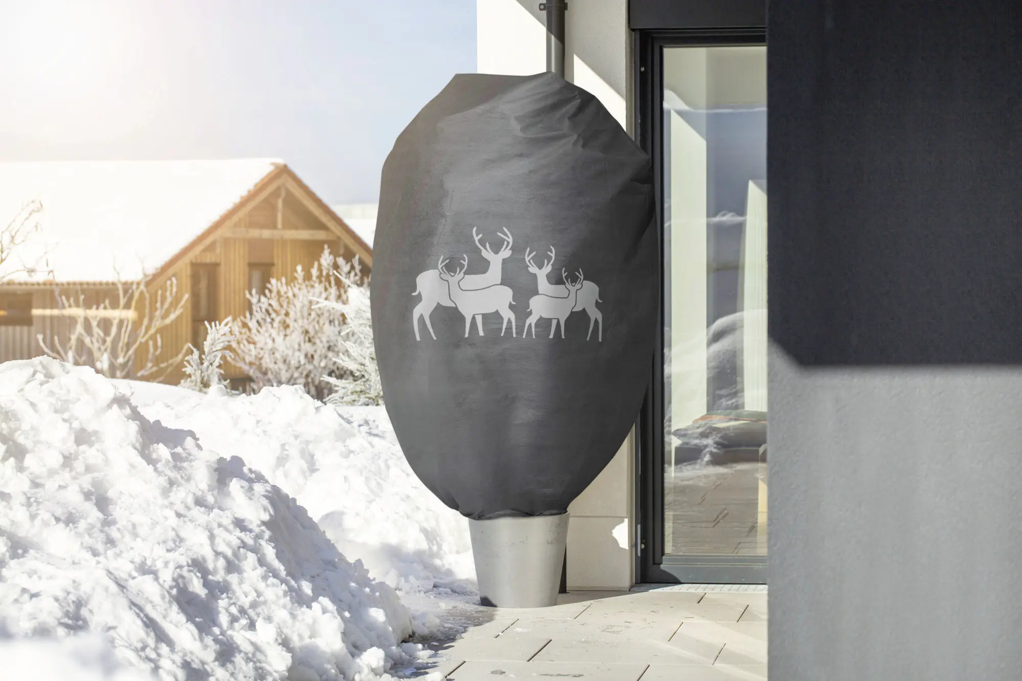 Windhager Deko-Haube Protect XXL 1,4 x 2 m, grau mit Hirschmotiv