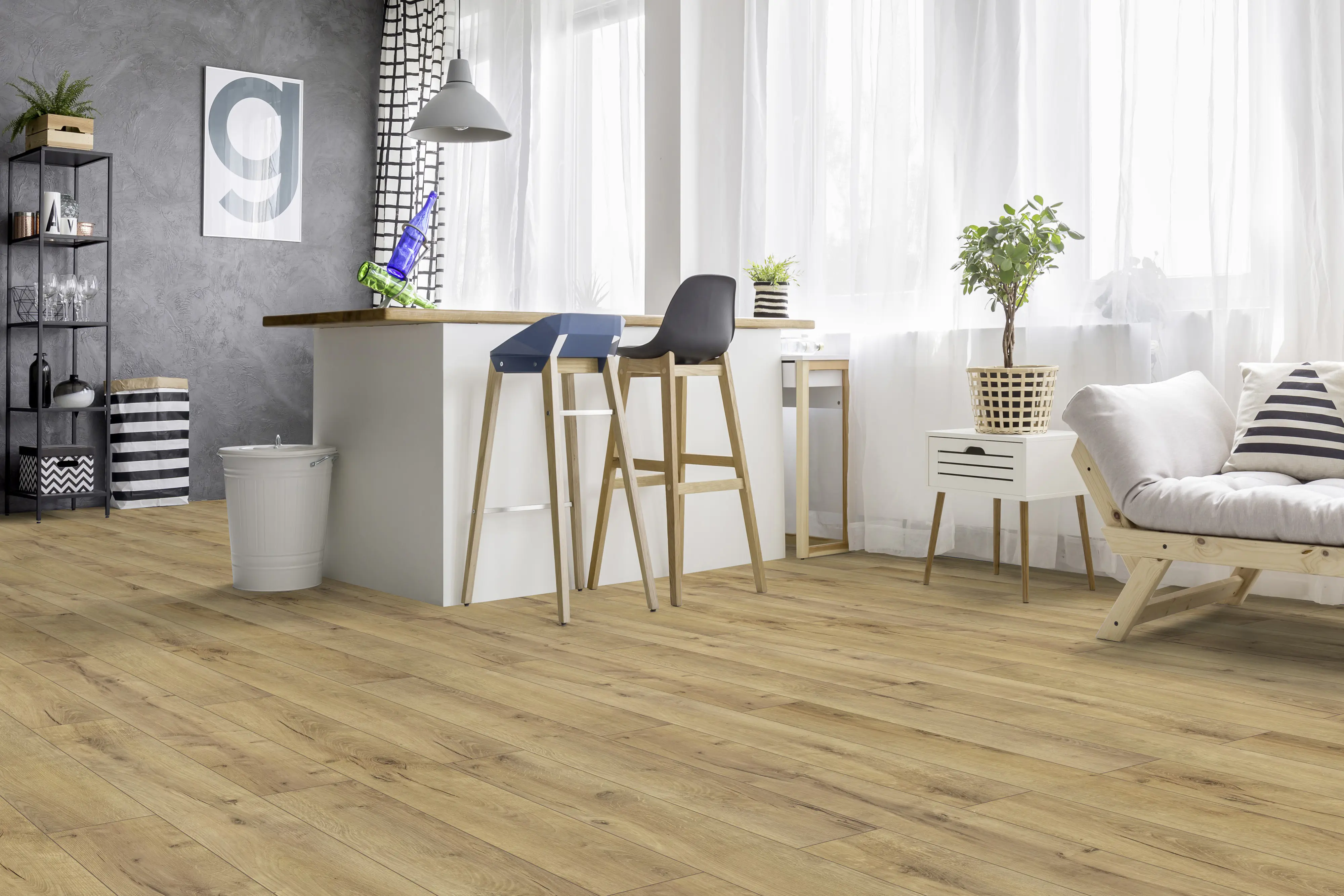 Classen Laminat Megaloc Aquaprotect 128,5 x 19,2 cm 8 mm Oak light natural