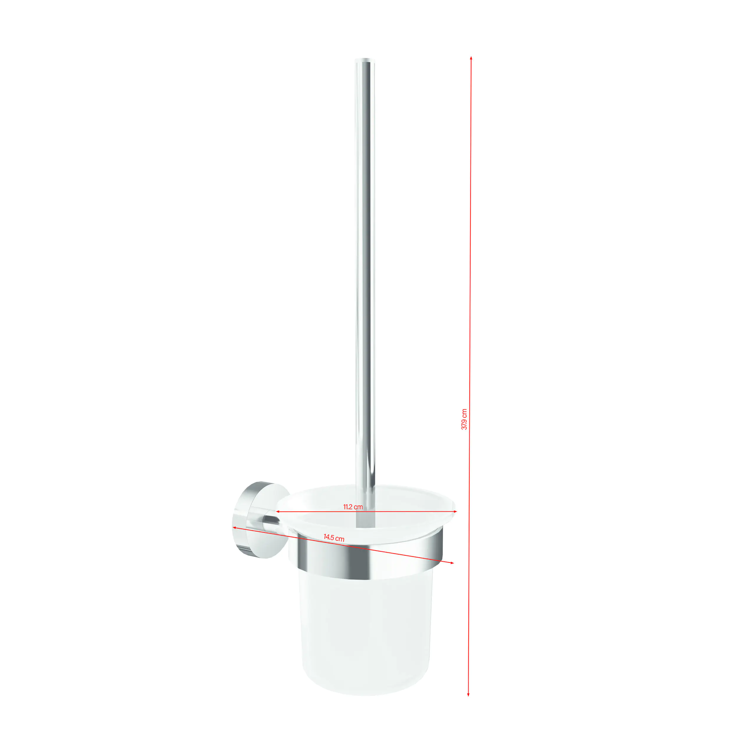 tesa Toilettenbürste Smooz verchromtes Metall mit Wandbefestigungstechnologie