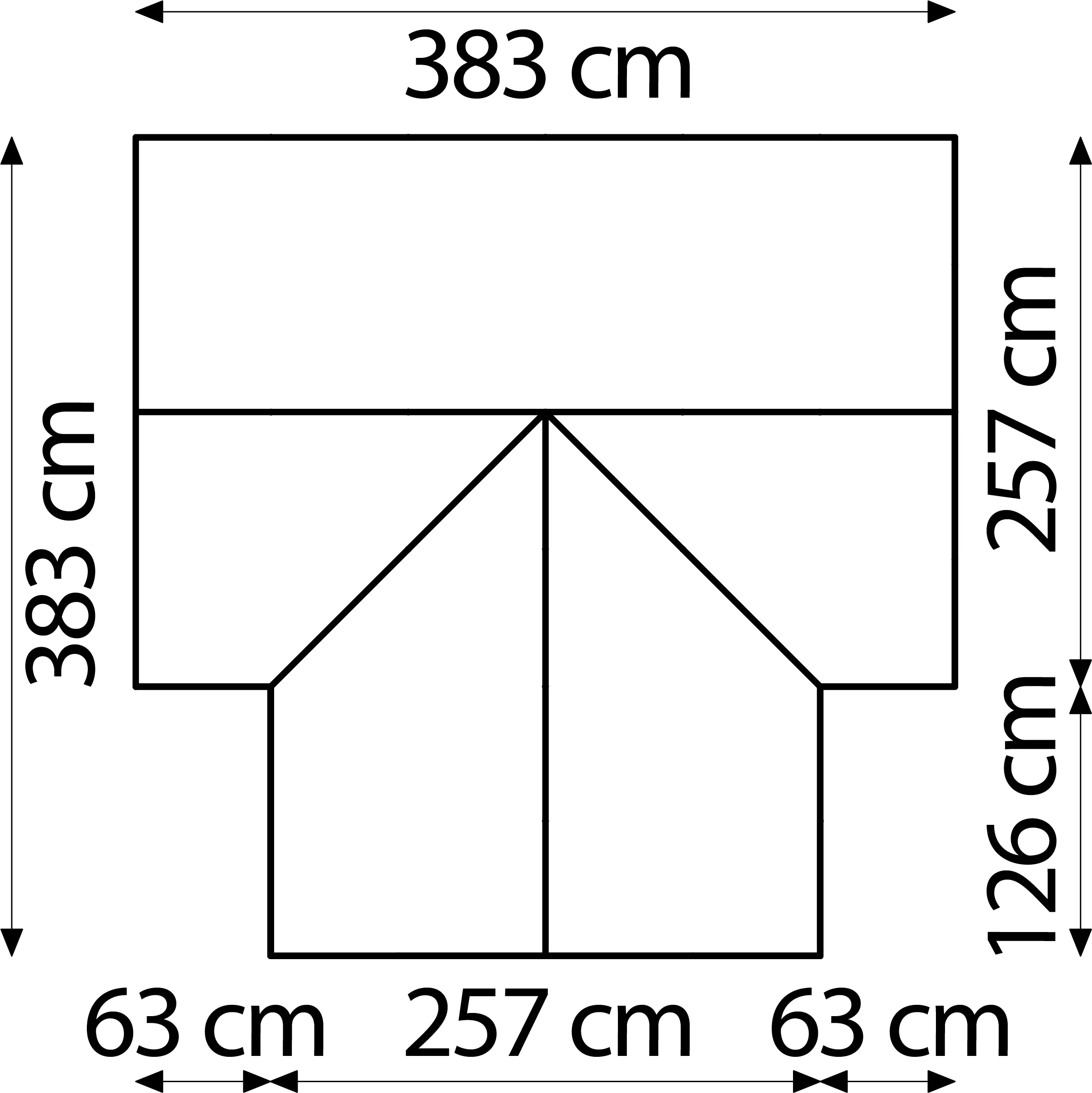 Vitavia Gewächshaus Sirona 13000 ESG 3 mm 381 x 381 cm