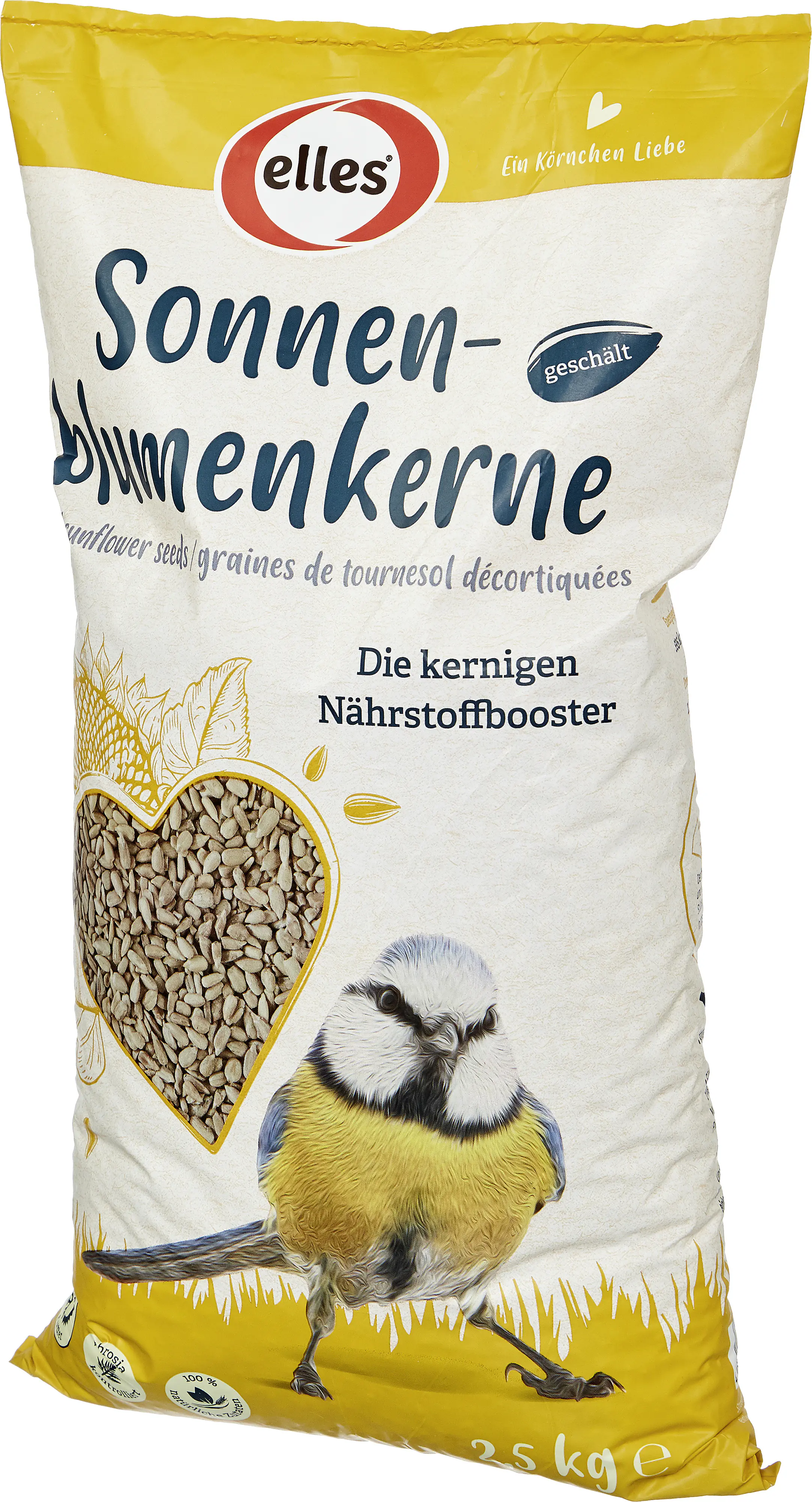 Elles Wildvogelfutter Sonnenblumenkerne geschält 2,5 kg
