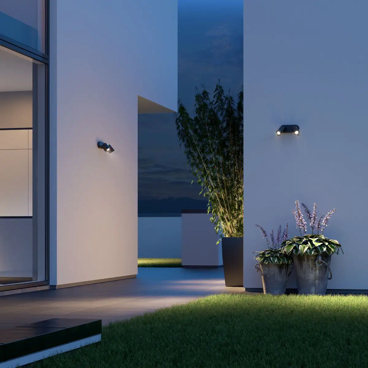 Steinel Strahler Spot DUO SC Anthrazit 2-flammig smart mit Bewegungsmelder