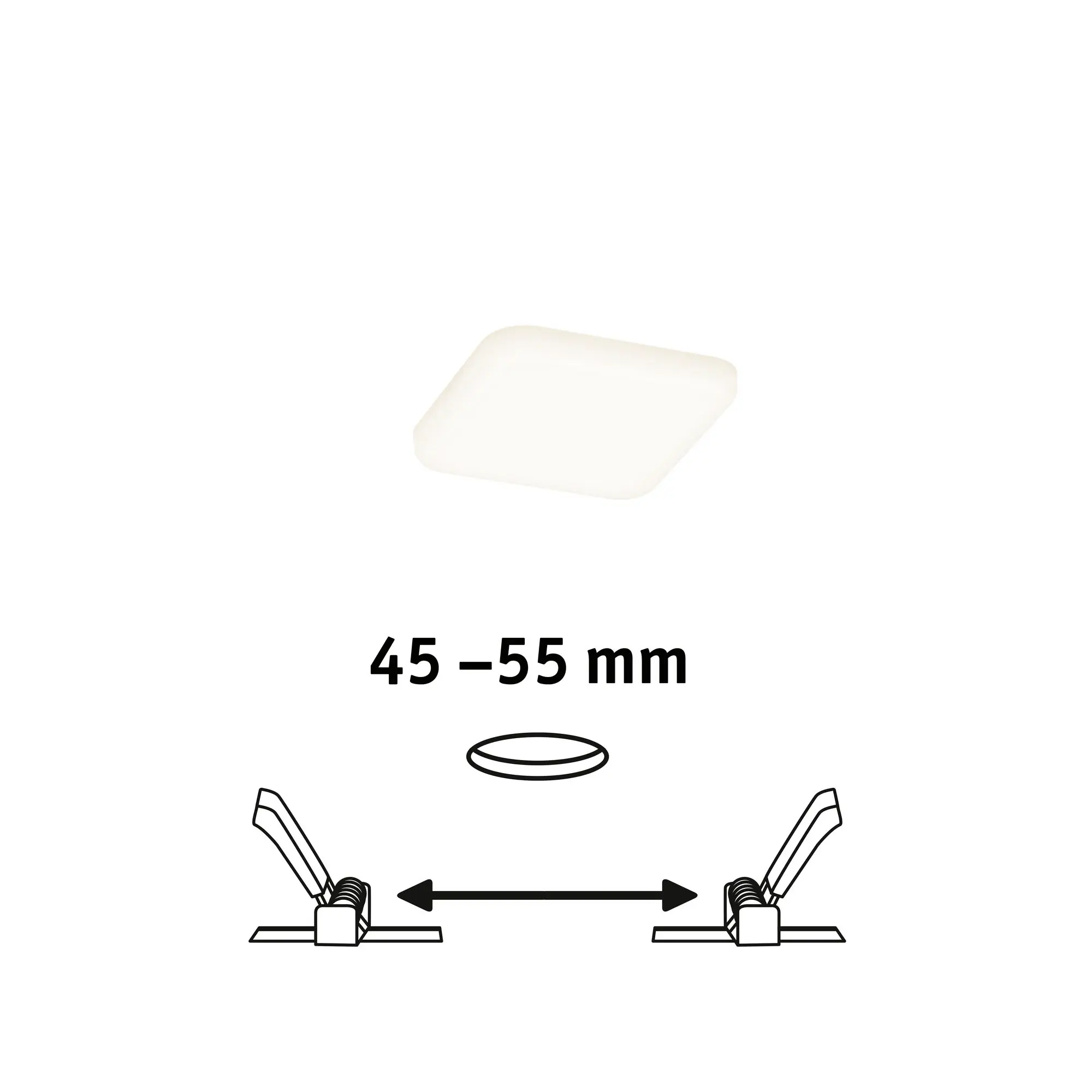 Paulmann Einbauleuchte LED Veluna Varifit eckig 7,5 cm 4,5 W satin