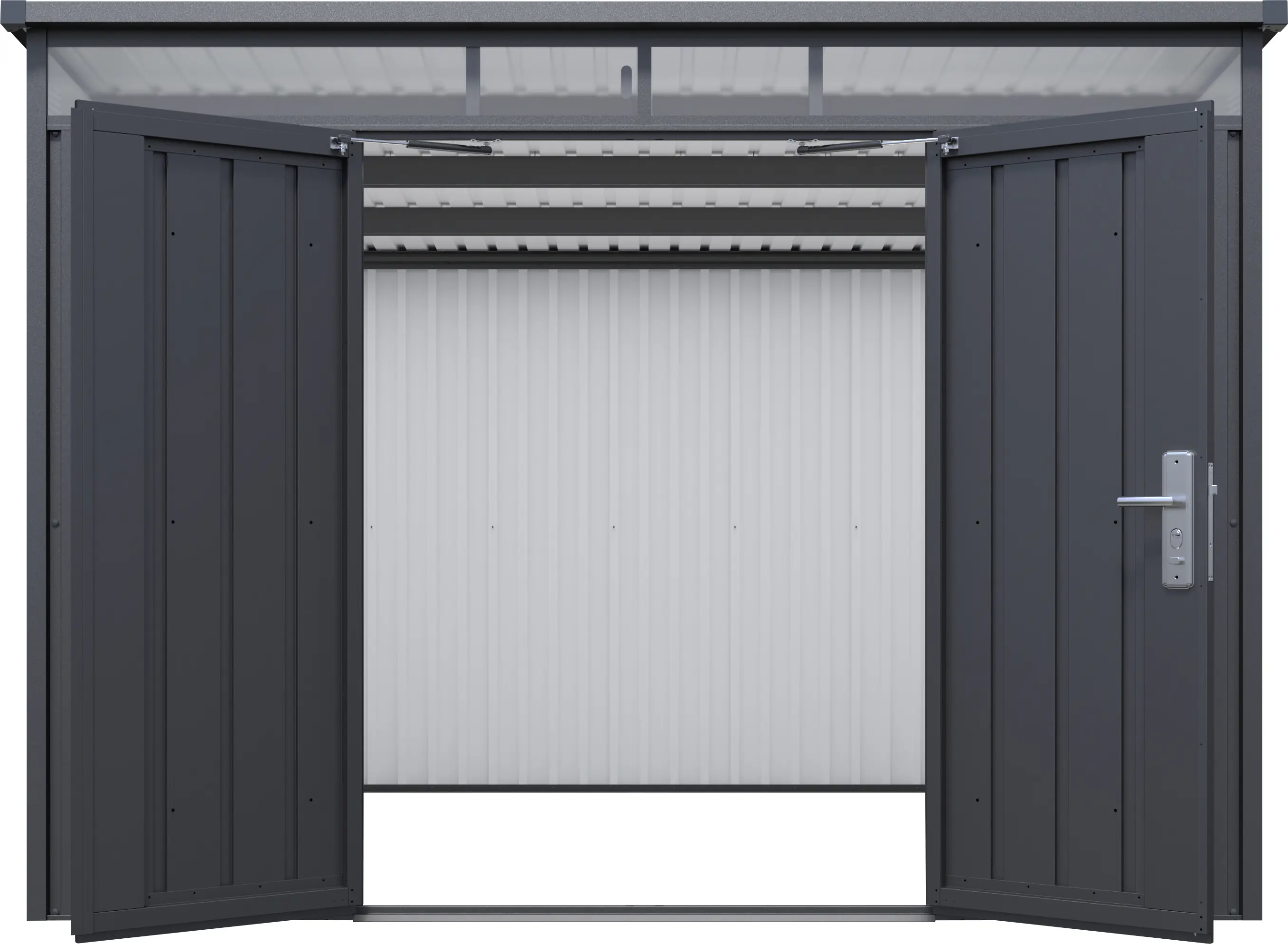 Floraworld Gerätehaus Premium schwarz-metallic 280 x 266 cm