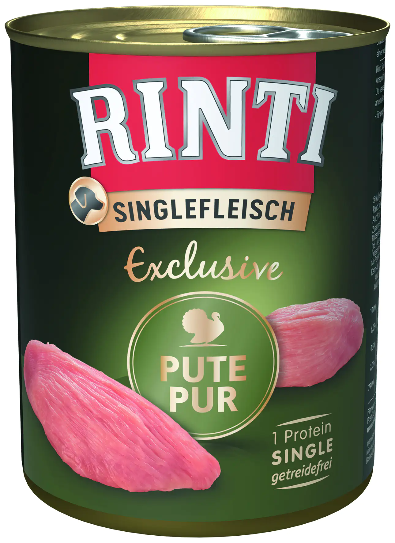 Rinti Singlefleisch Exclusive Hundenassfutter Adult getreidefrei 800 g Pute