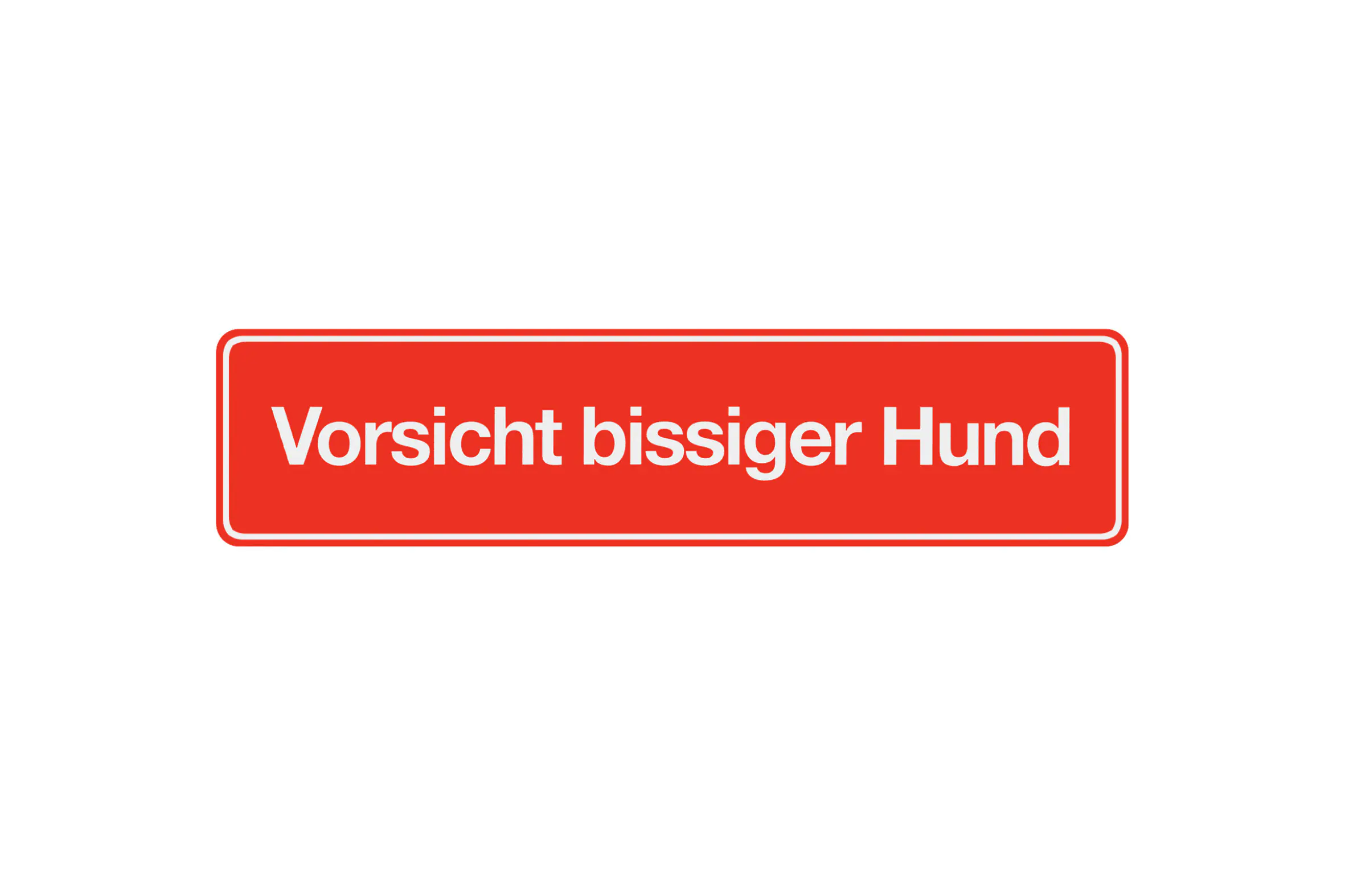 Conmetall Aufkleber Vorsicht bissiger Hund PVC 20 x 4,8 cm rot/weiß