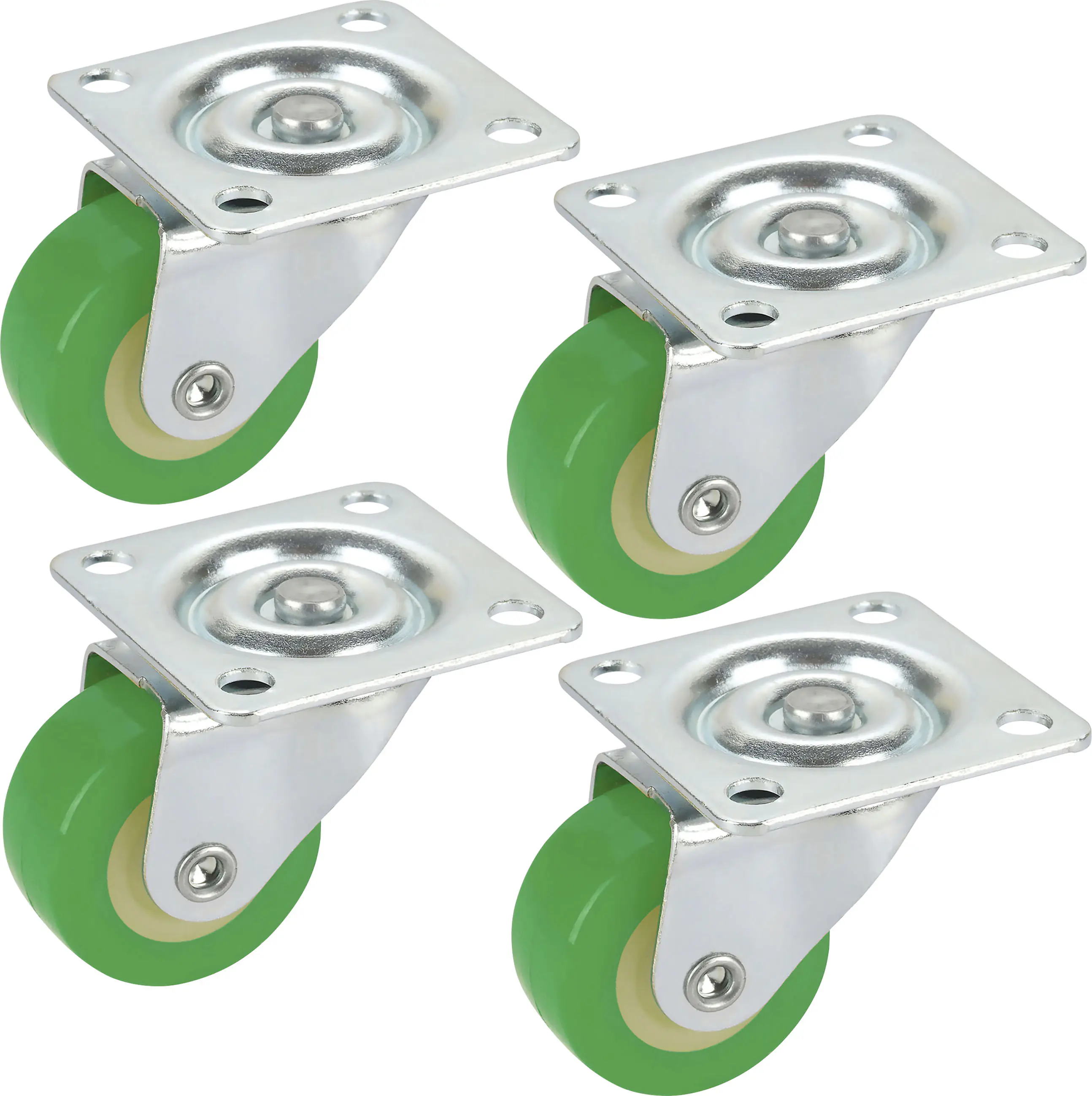 Möbel-Lenkrollen 30 x 14 mm Tragkr. 60 kg 4er Pack grün