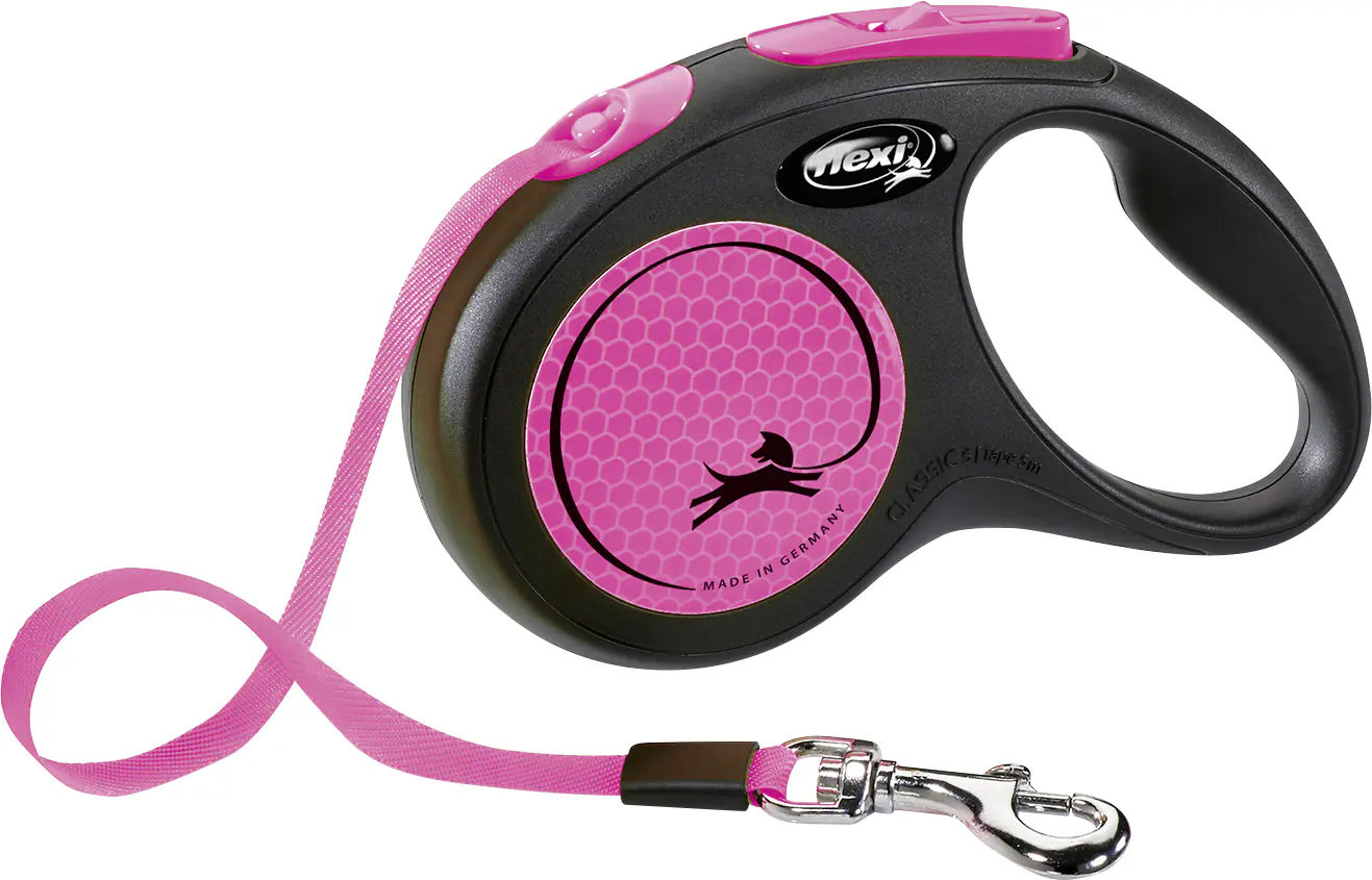 Flexi Hundeleine New Neon neon pink Gurt 5 m