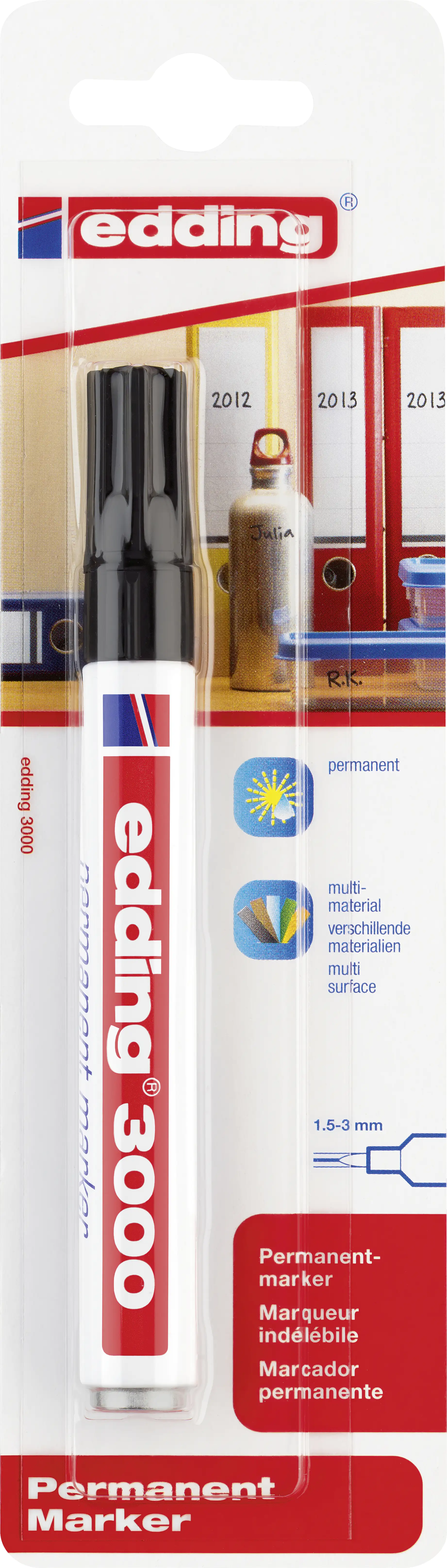 edding 3000 permanent marker schwarz 1,5 - 3 mm