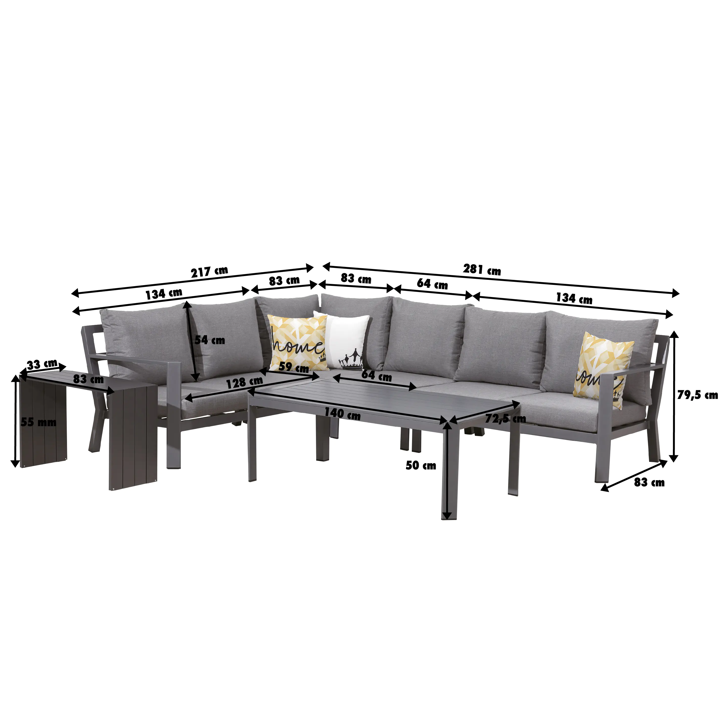 Primaster Gartenmöbel-Set Elbasan Aluminium
