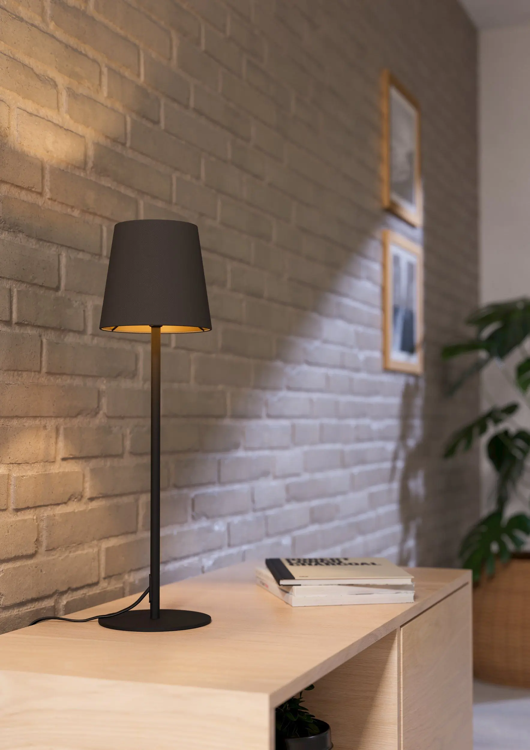 Eglo Tischlampe Fiorana 53 x 15 cm cappucciono schwarz