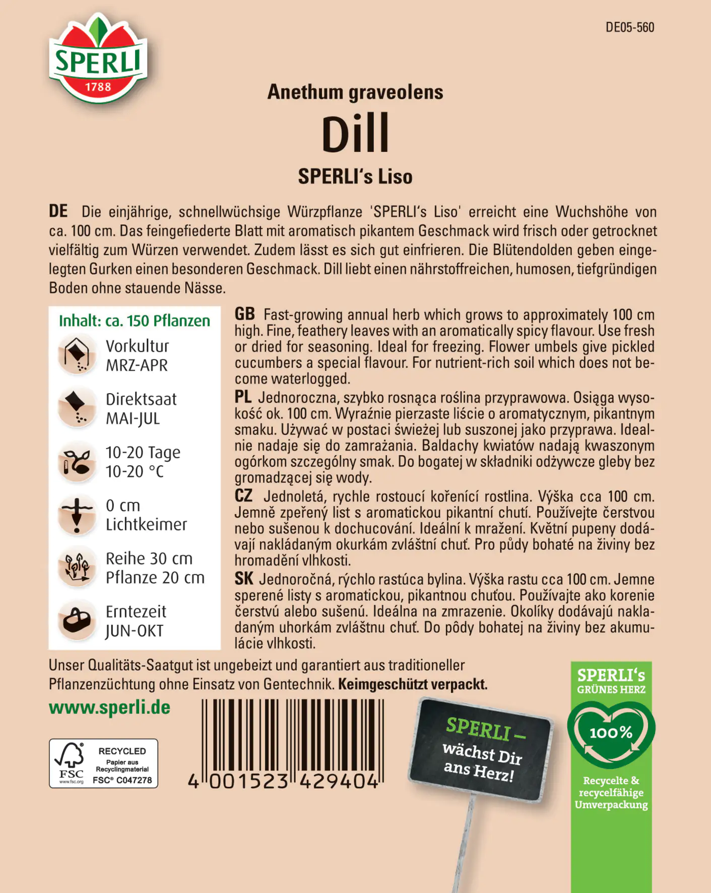 Sperli Dill Sperli 's Liso