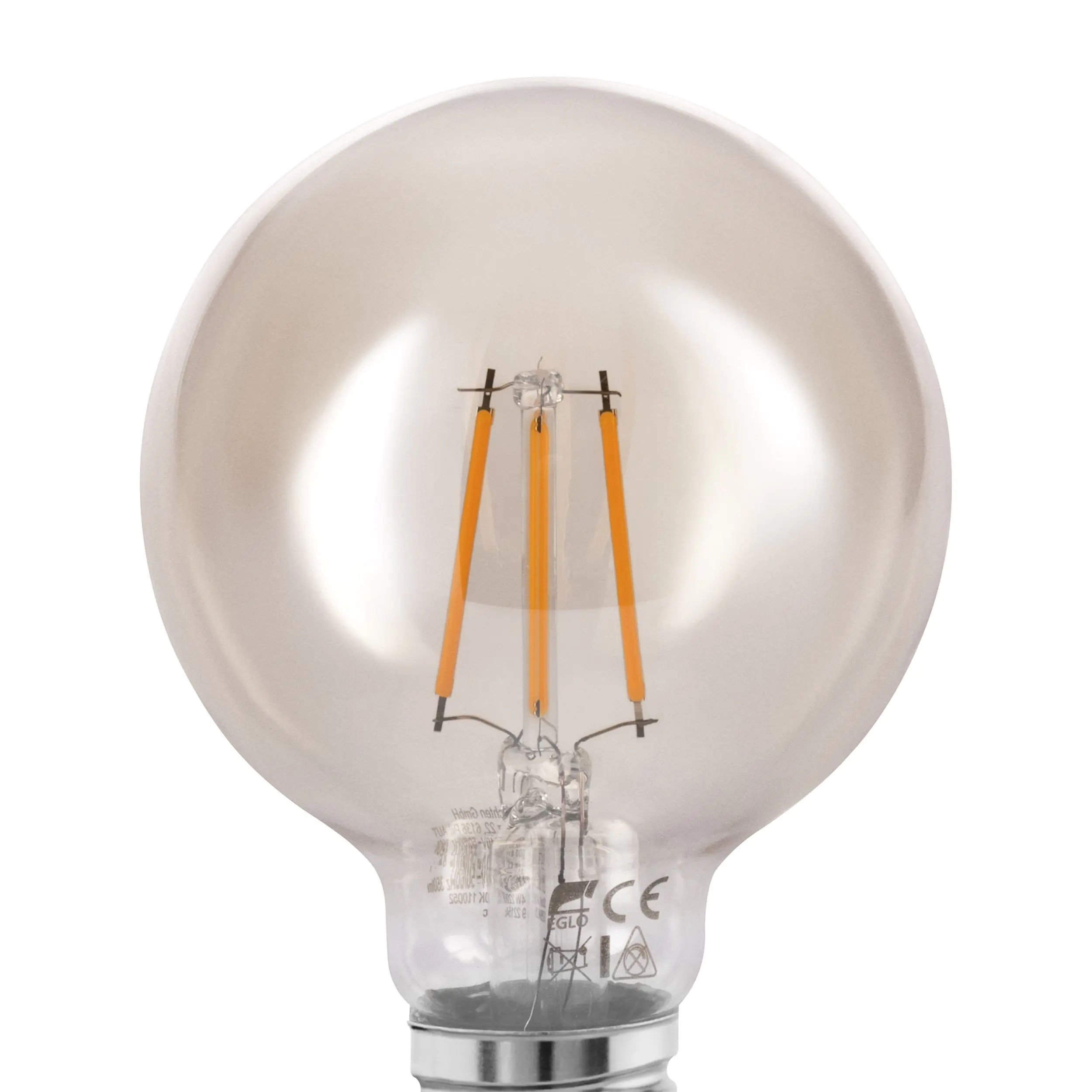 Eglo LED Leuchtmittel G80 E27 Globeform 4 W warmweiß amber