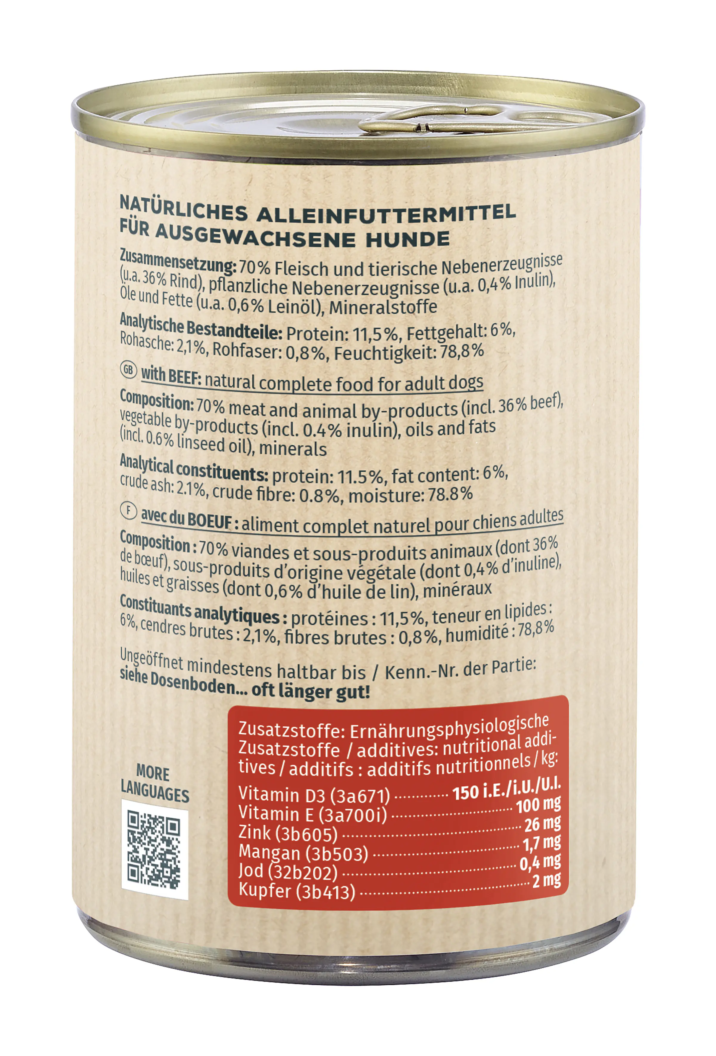 Primox Hundenassfutter Adult getreidefrei 400 g Rind