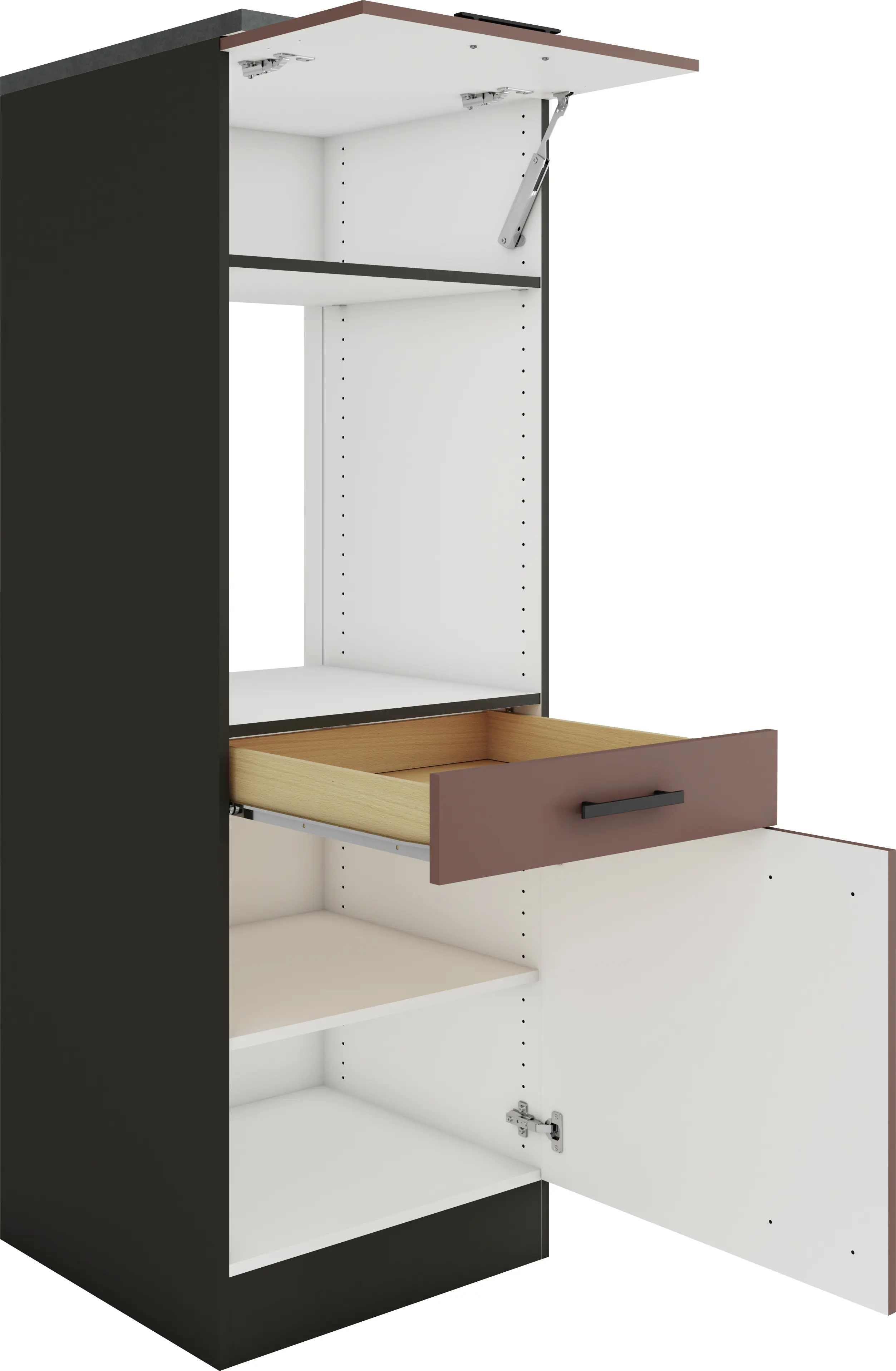 Optifit Midischrank Nizza 407 rostrot/eiche 60 cm