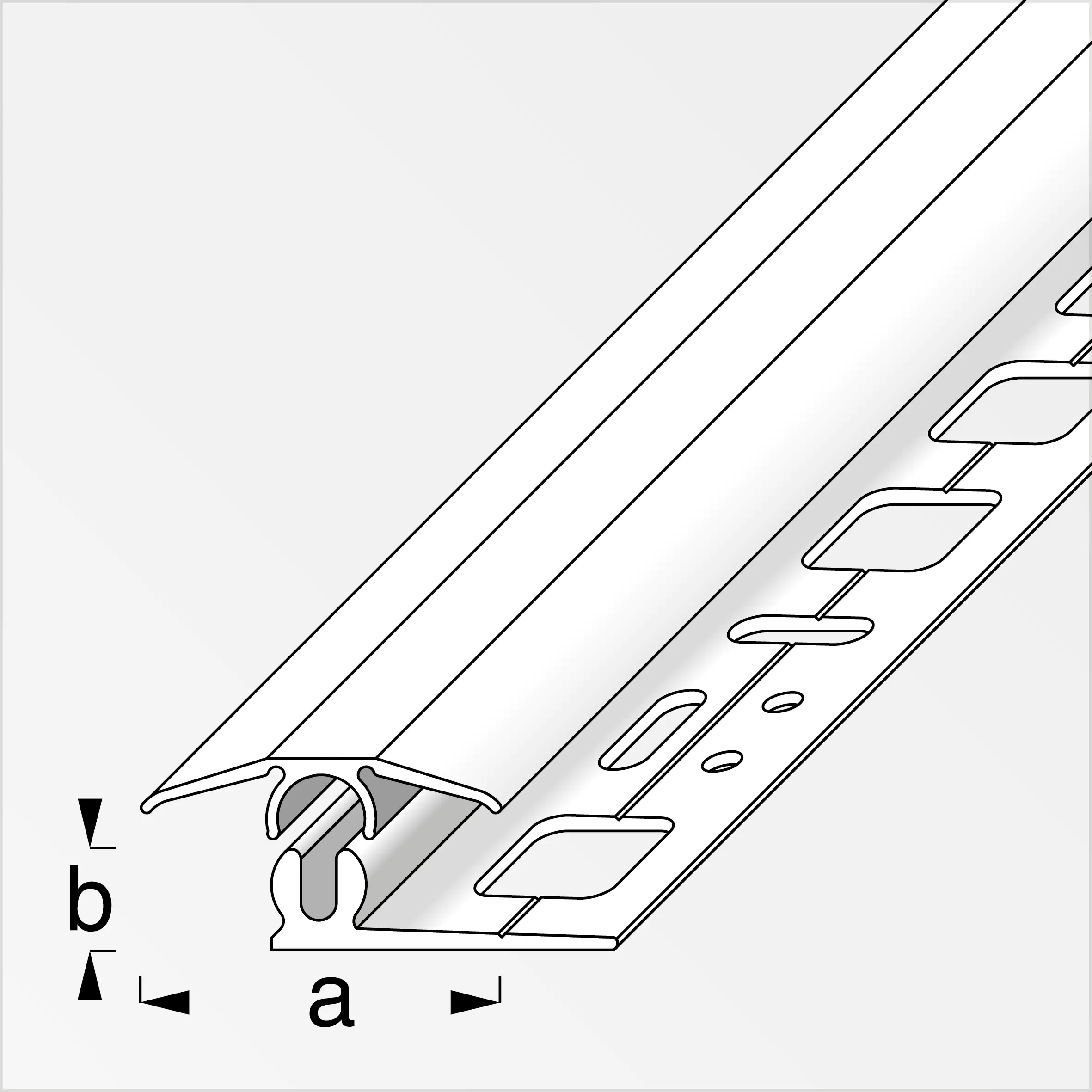 alfer Übergangs-Profil 2 m, 25 x 7 mm Alu eloxiert gebürstet edelstahl