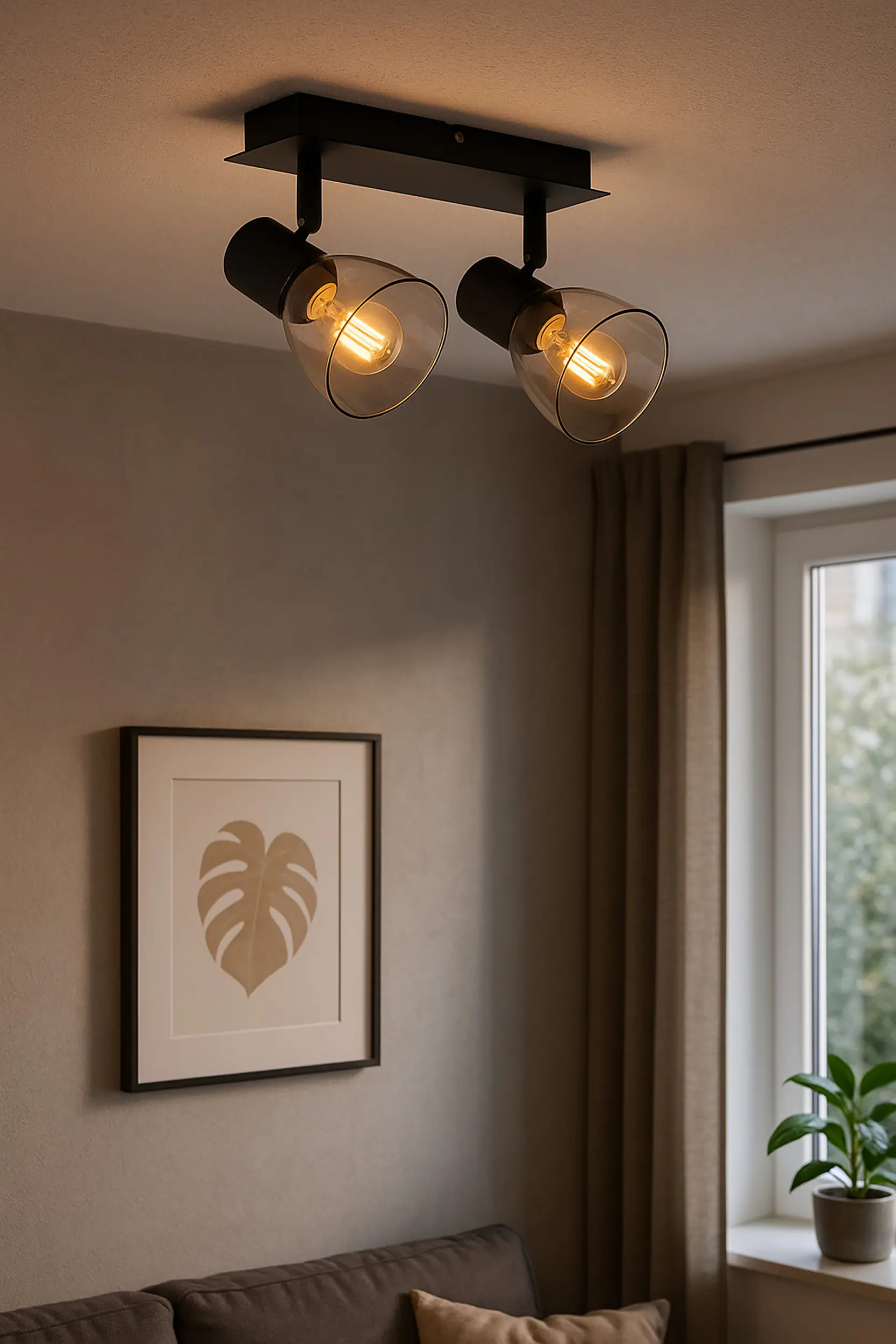 Primaster LED-Deckenlampe 2er Spot Miami E14 20 x 12,5 cm schwarz
