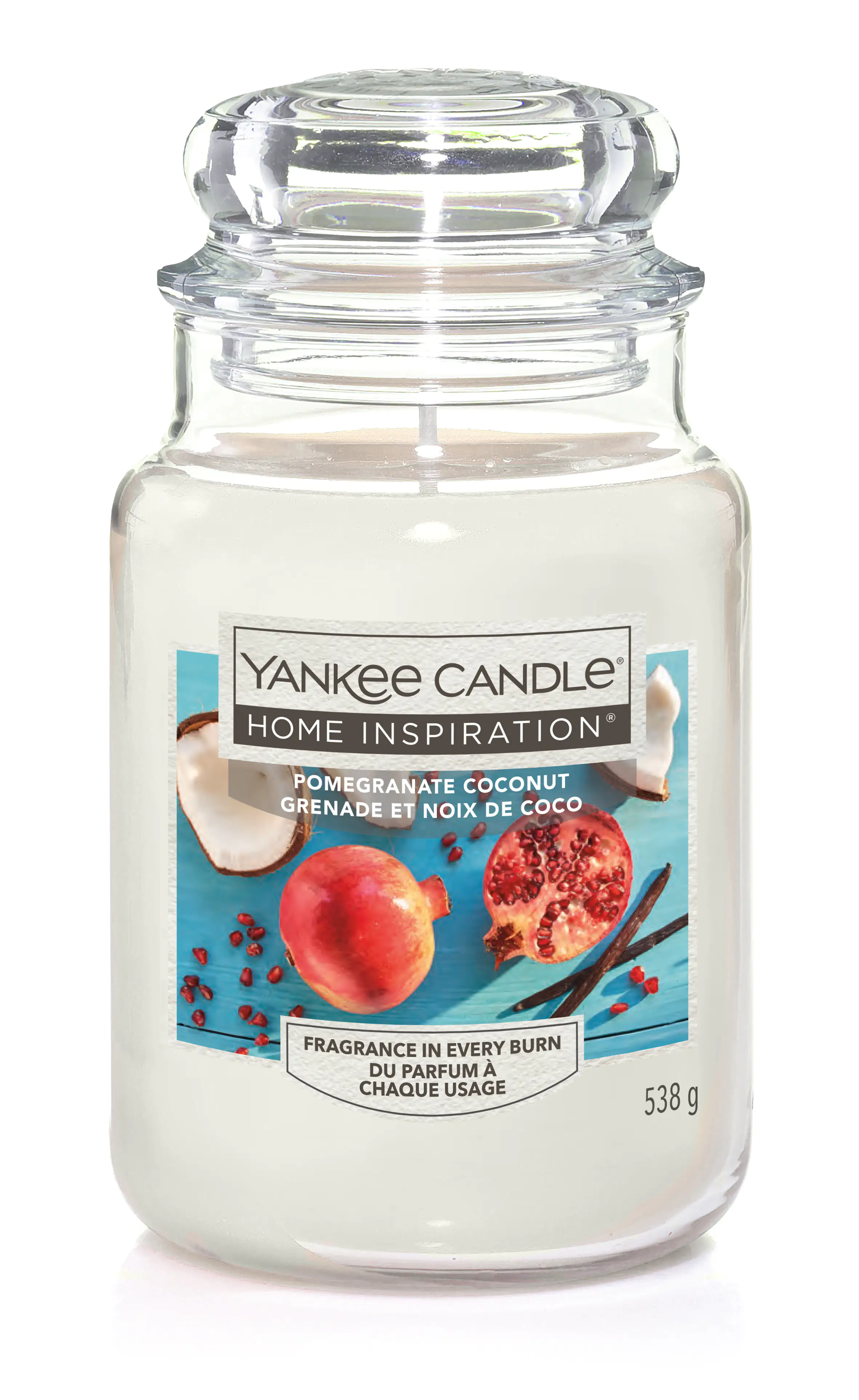 Yankee Candle Duftkerze Großes Glas Pomegranate Coconut 538 g, weiß