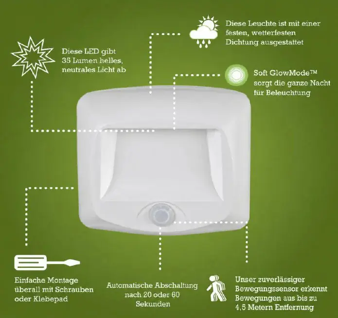 Mr Beams Treppenlicht-Set MB530 neutralweiß Batterielicht weiß