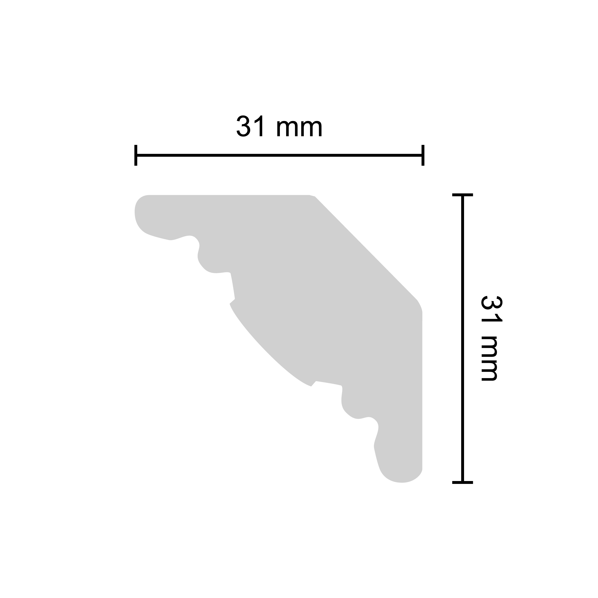 Decosa Stuckleiste Martine, 2 m x 31 mm x 31 mm