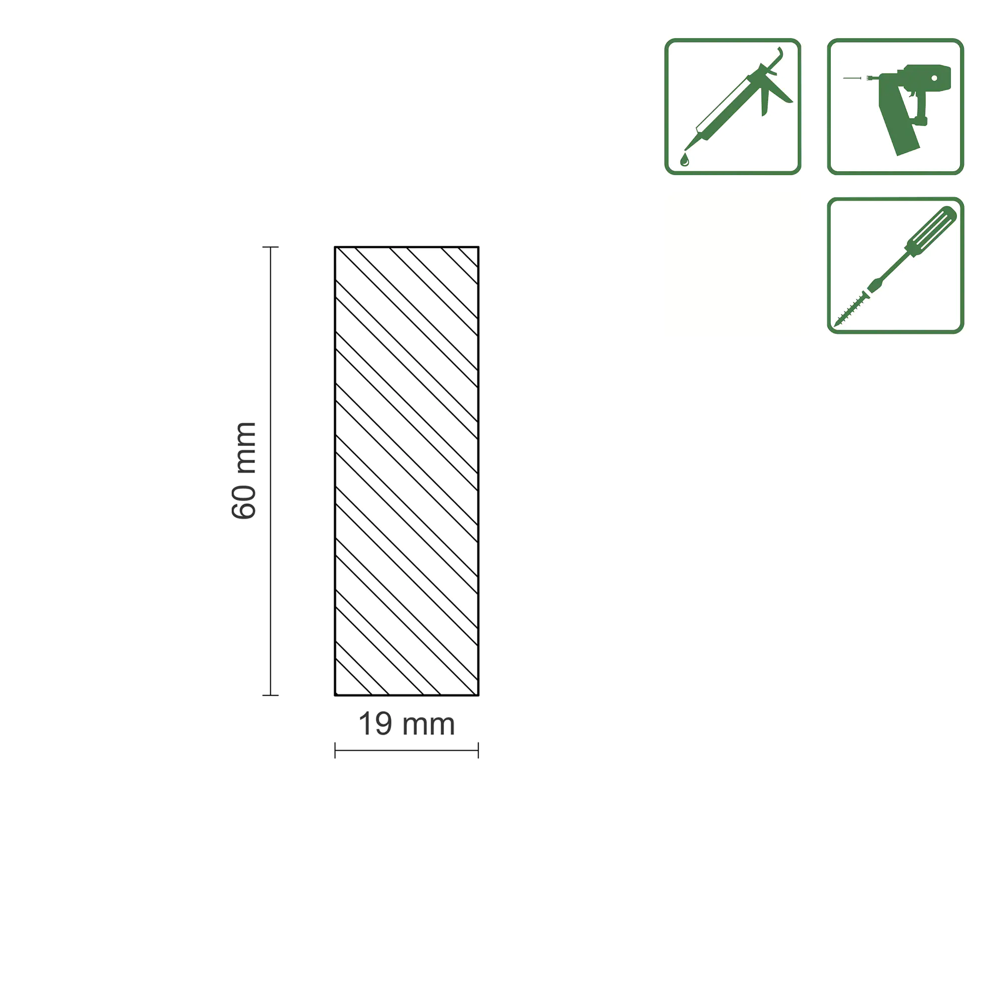 FN Neuhofer Flachleiste 100 cm 60 x 19 mm Fichte/Kiefer