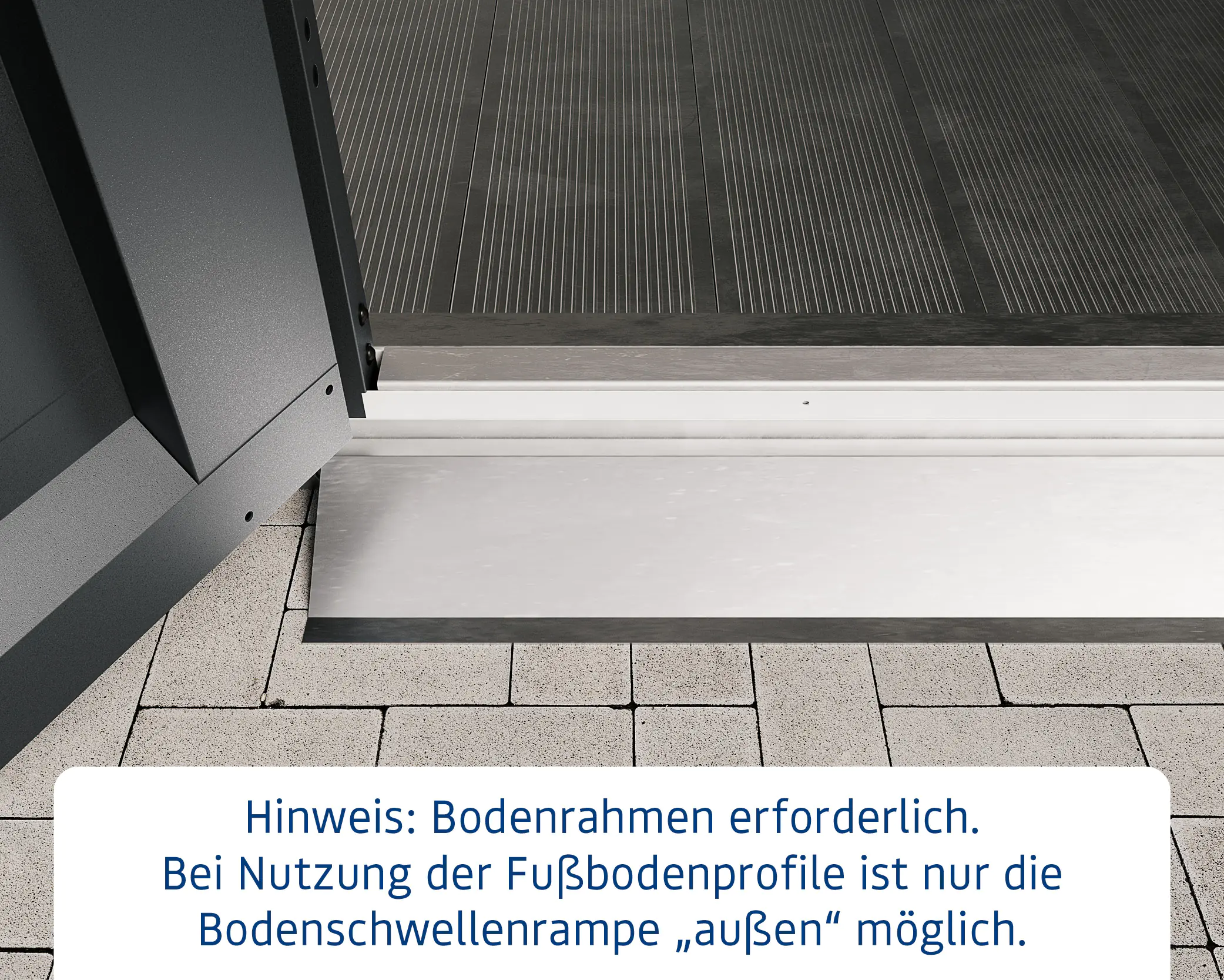 EcoStar Bodenschwellenrampe innen & außen für 1-flg. Tür