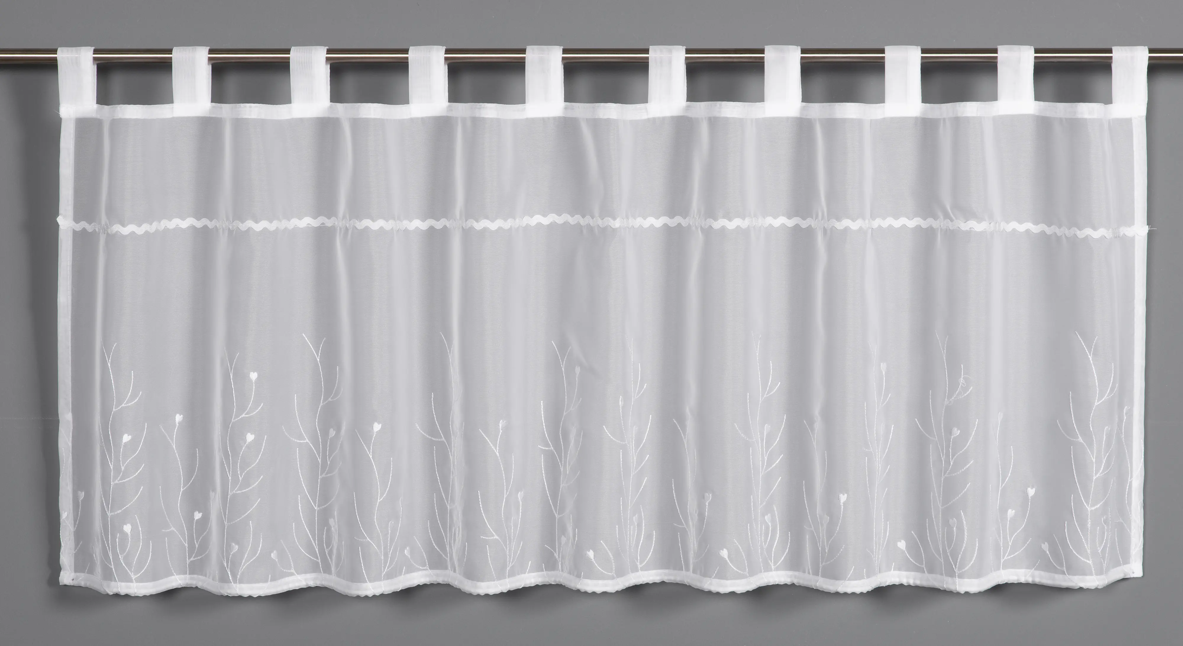 Sehlbach Schlaufenpanneau Stickzweige weiß 135 x 45 cm